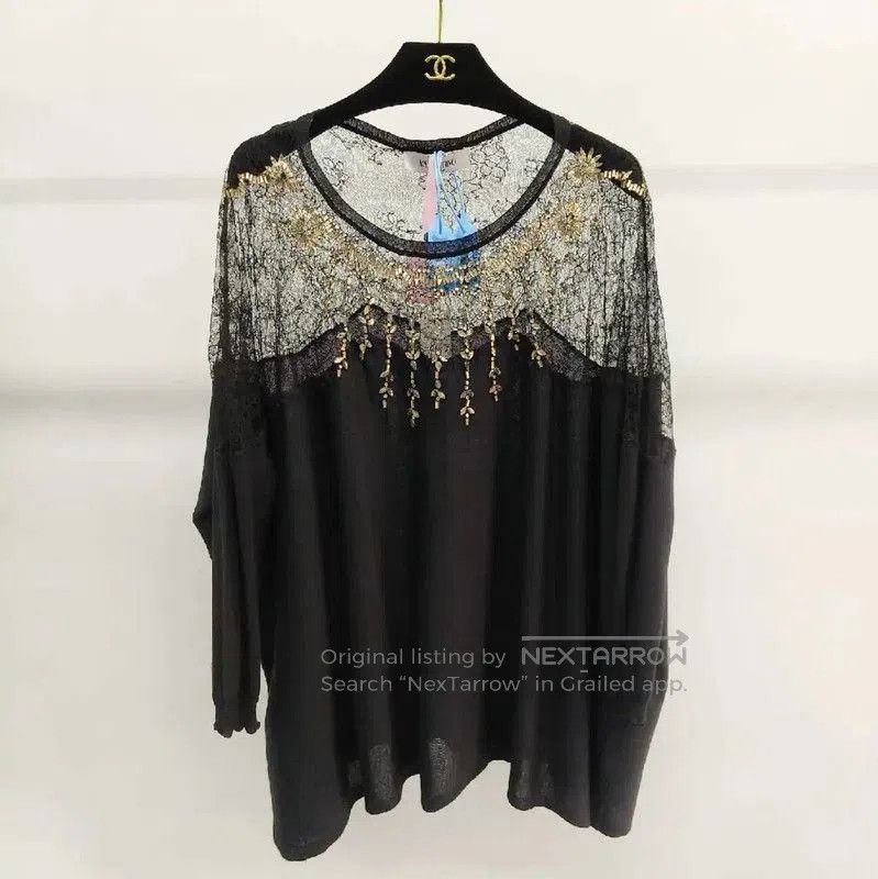 Valentino Valentino Black Women’s Sweater with Lace Detail . Size XS / US 0-2 / IT 36-38 - 2 Thumbnail