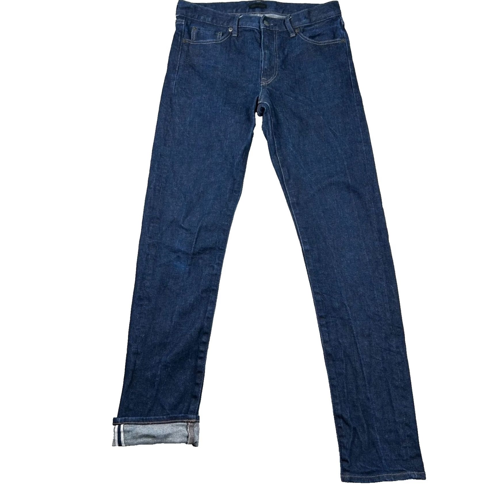 Uniqlo Uniqlo Jeans Slim Mens 30x32 Selvedge Japanese Denim Kaihara Dark WashBlue 5-Pocket Regular Inseam 32 Vintage No Boss? Size US 30 / EU 46 - 2 Thumbnail