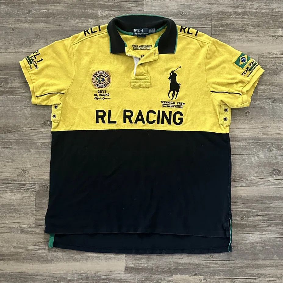 Polo Ralph Lauren Vintage Polo Ralph Lauren RL1 Racing Brazil Rugby Shirt Size US XXL / EU 58 / 5 - 1 Thumbnail