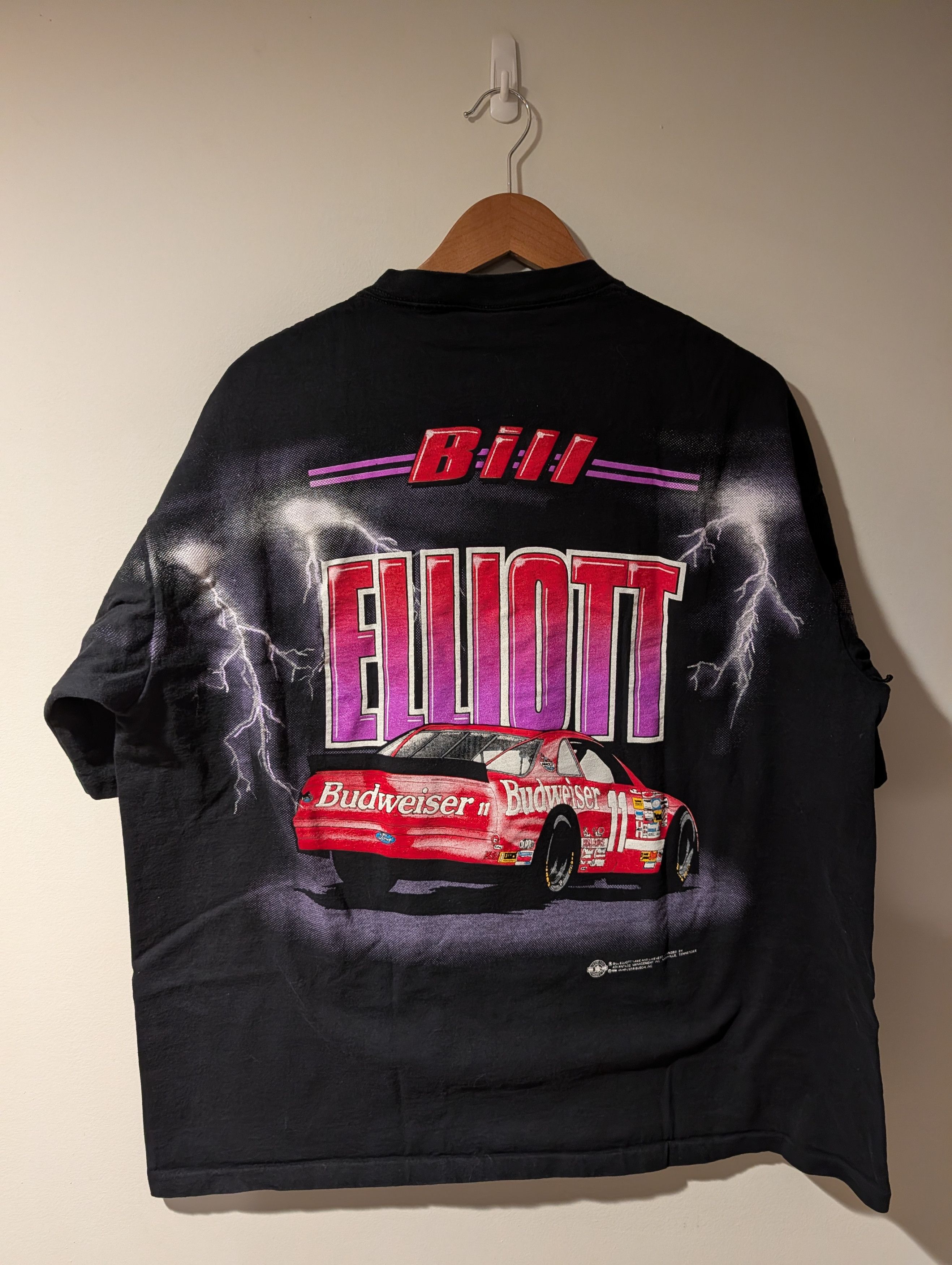 NASCAR Bill Elliott Budweiser NASCAR Lightning Double Sided T-Shirt Size US XXL / EU 58 / 5 - 4 Thumbnail