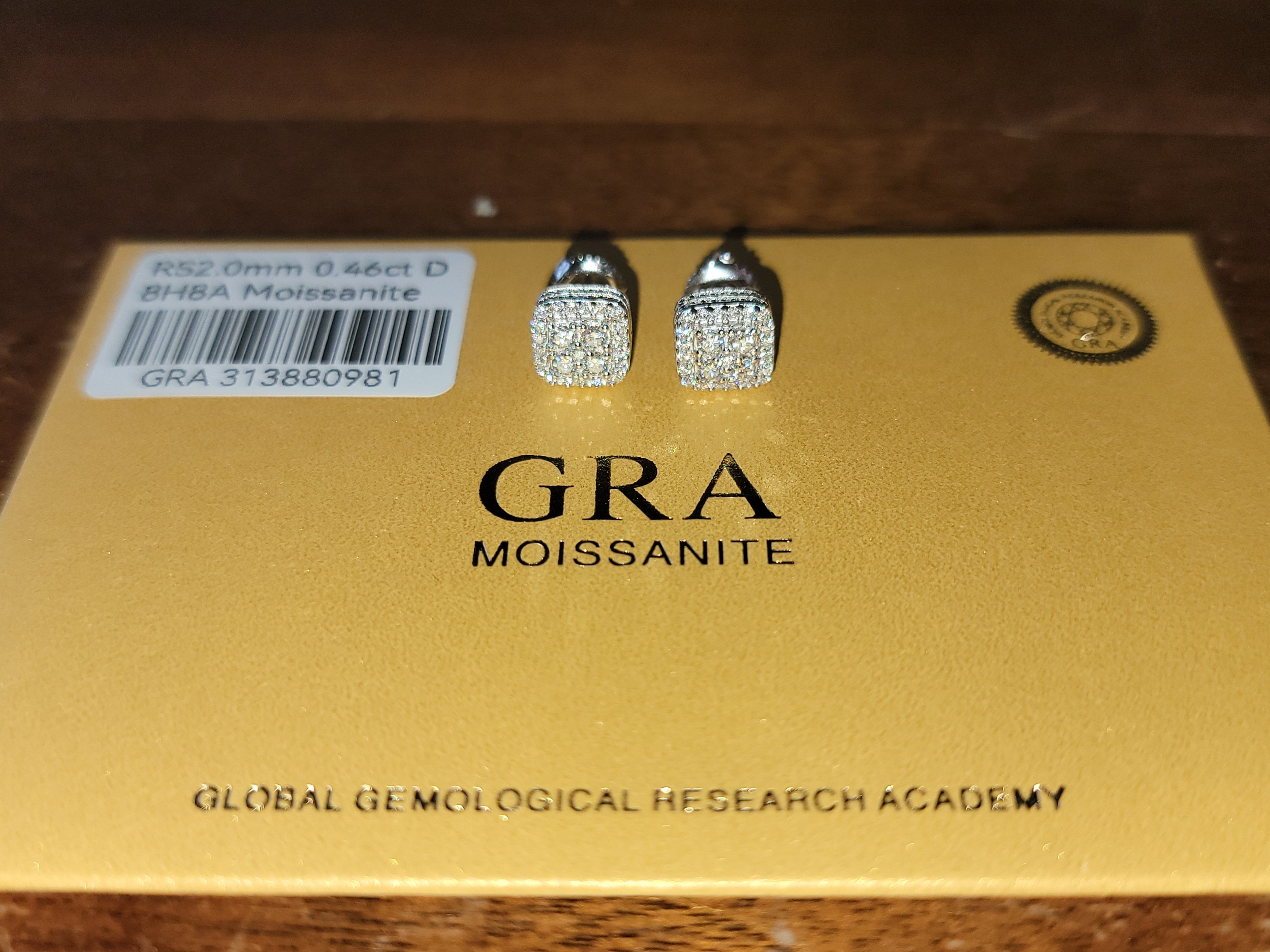 The Unbranded Brand Moissanite Earrings .925 Sterling Silver .48 Ct. Size ONE SIZE - 1 Thumbnail