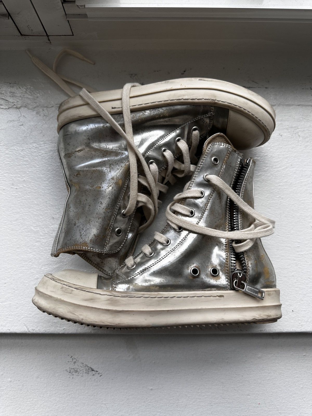 Rick Owens Rick Owens silver / metallic ramones Size US 6 / IT 36 - 3 Thumbnail