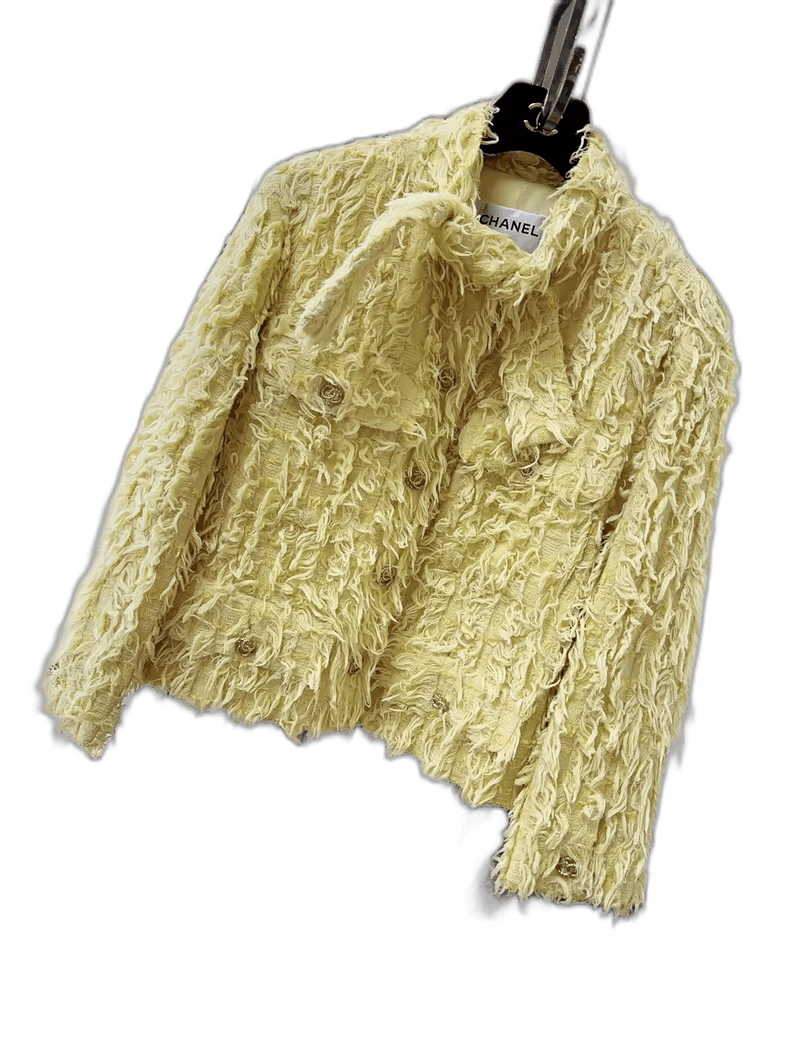 Chanel Chanel Yellow Fringe Jacket with Rabbit Ears Size M / US 6-8 / IT 42-44 - 1 Thumbnail