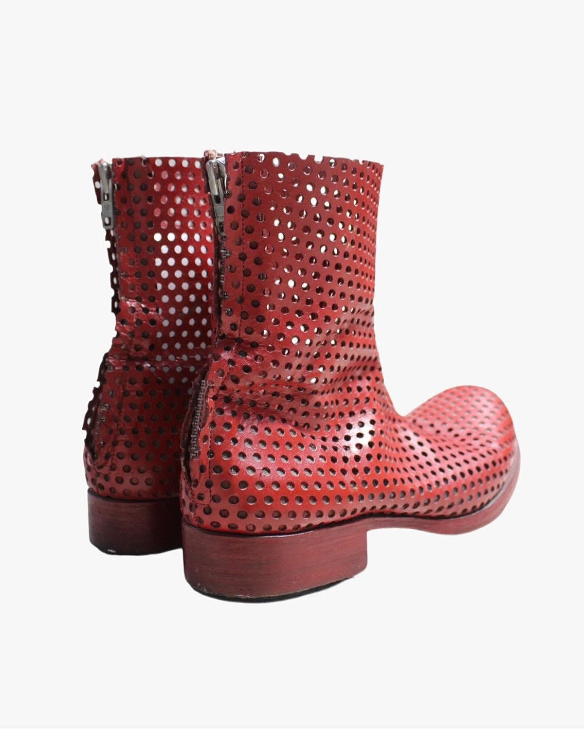 Obscur OBSCUR PERFORATED BACK ZIP ANKLE BOOTS Size US 8 / EU 41 - 3 Thumbnail