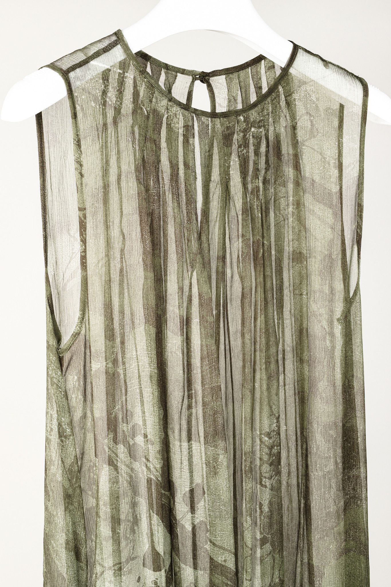Sarah Pacini Sarah Pacini Green Silk-Crepe Graphic Tunic Size L / US 10 / IT 46 - 3 Thumbnail