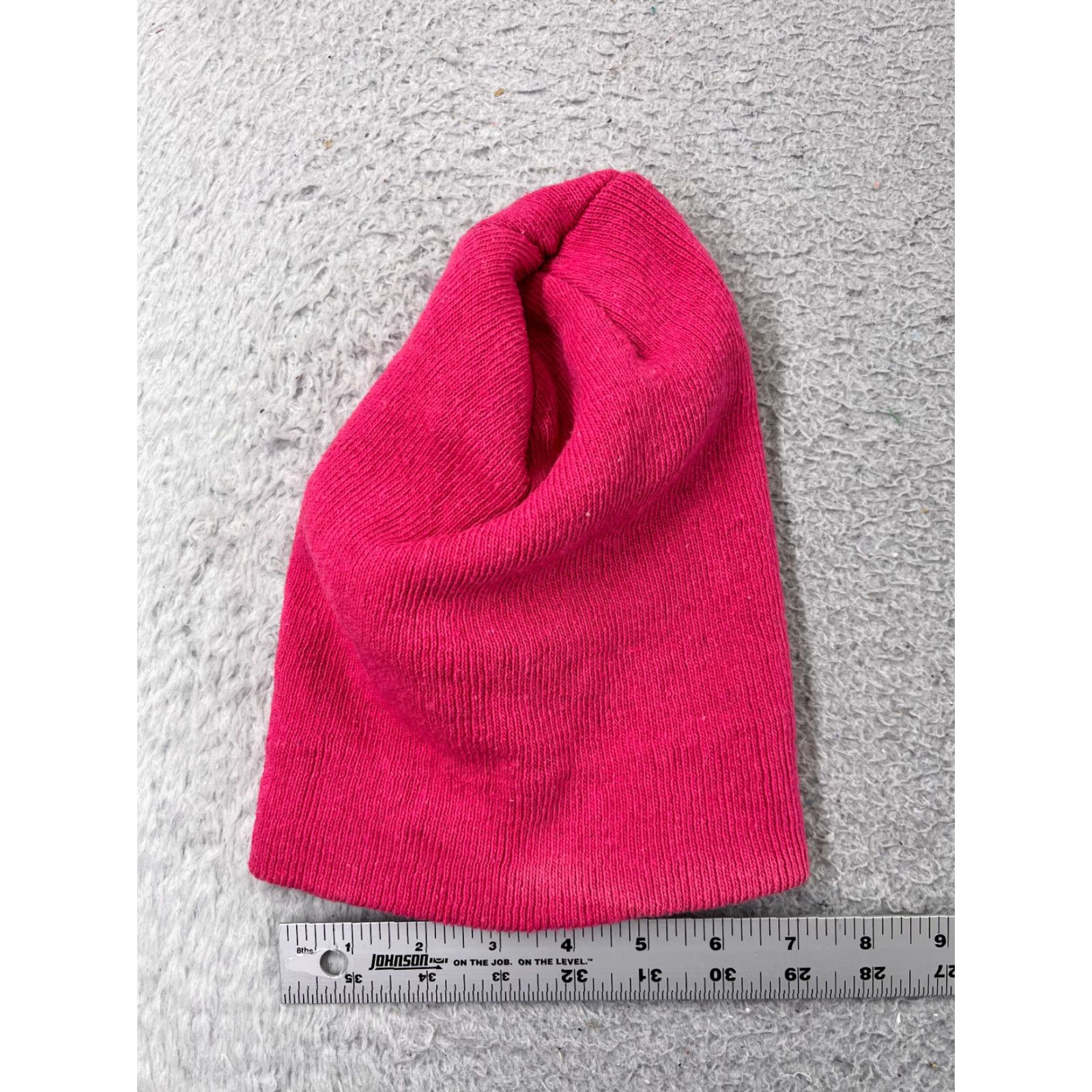 Vintage LHS INTERNATIONAL Beanie Adult One Size Hot Pink Knit Acrylic Ski Unisex Size ONE SIZE - 2 Thumbnail