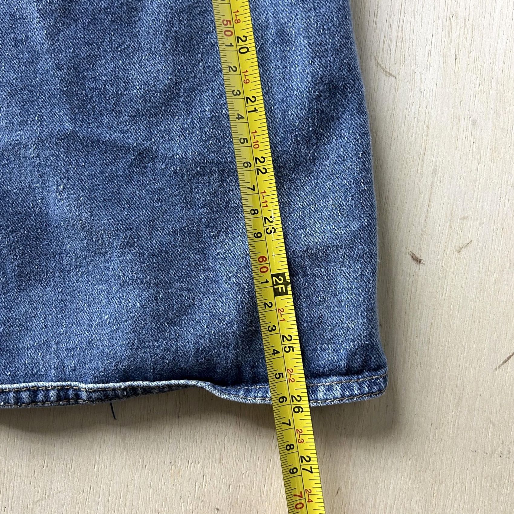 Denime Vintage Blue Denim Skirt Womens 5/6 Knee Length Pencil Front Slit Pockets"} Size 27" / US 4 / IT 40 - 5 Thumbnail