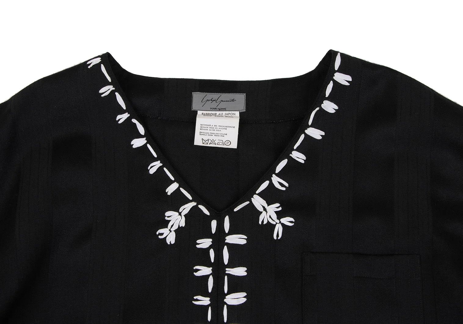 Yohji Yamamoto Yohji Yamamoto Stripe Jacquard V-Neck Top Size US M / EU 48-50 / 2 - 5 Thumbnail