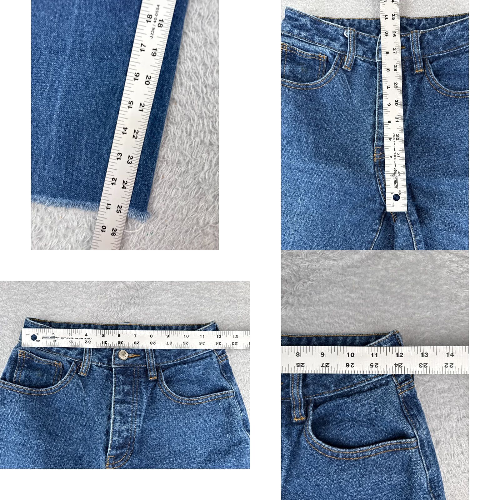 Denime J Galt Jeans Womens Blue Denim Straight Button Fly Mid Rise 23x25 - 23 Regular Cotton Blend 5-Pocket Knit Comfort Stretch Womens Jeans Size 40" / US 18 - 8 Thumbnail