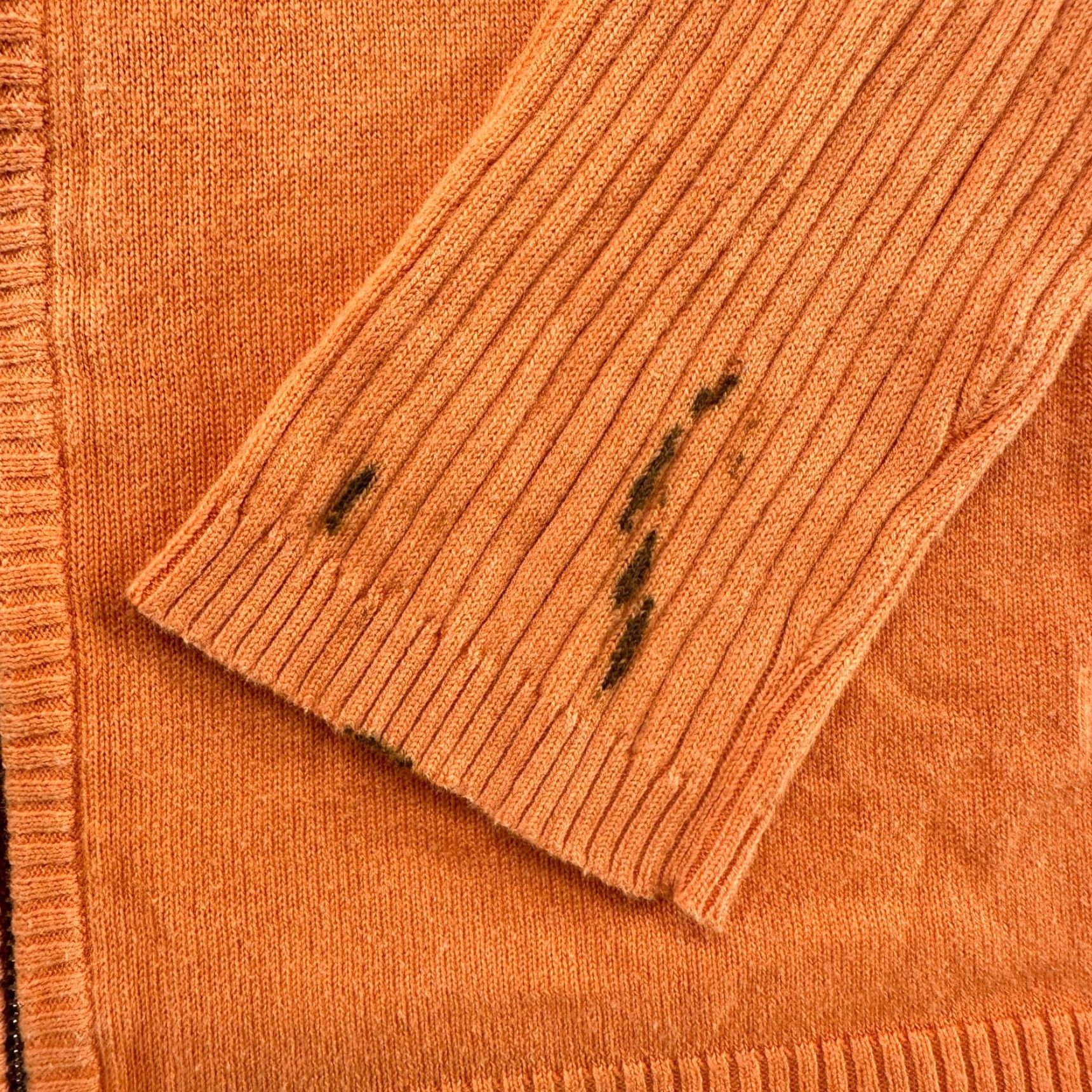 Vintage VINTAGE Casual Corner Annex Sweater Womens PM Orange Full Zip Hooded Knit 90s Size M / US 6-8 / IT 42-44 - 6 Thumbnail