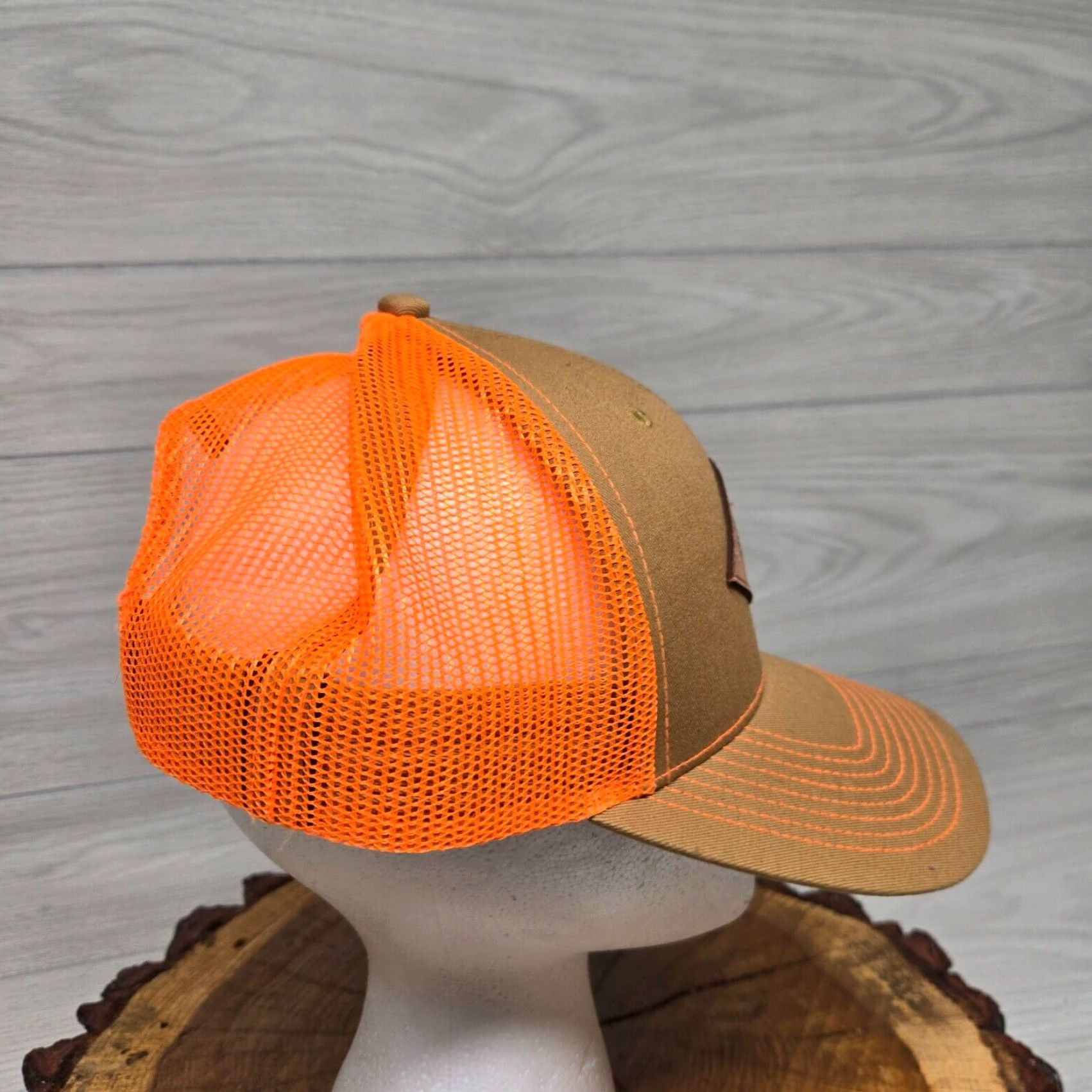 Vintage Unbranded Hat Adult Adjustable Mountain View Supply Co Hat Cap Safety Orange Tan Brown Beige Cotton, Polyester Snapback Casual Mens Size ONE SIZE - 2 Thumbnail