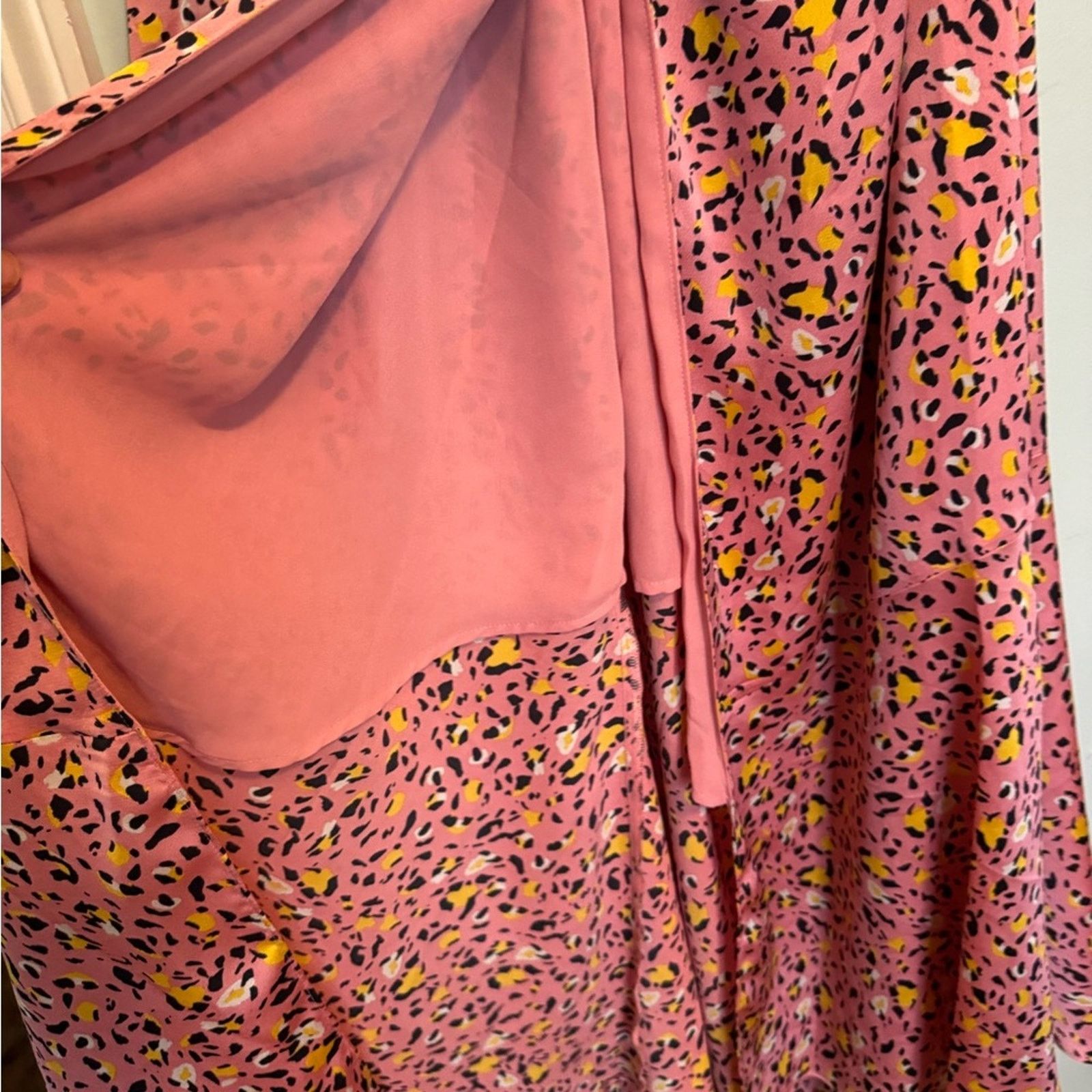 Other Leith Stylish Pink Patterned Wrap Dress SzM Size M / US 6-8 / IT 42-44 - 8 Thumbnail