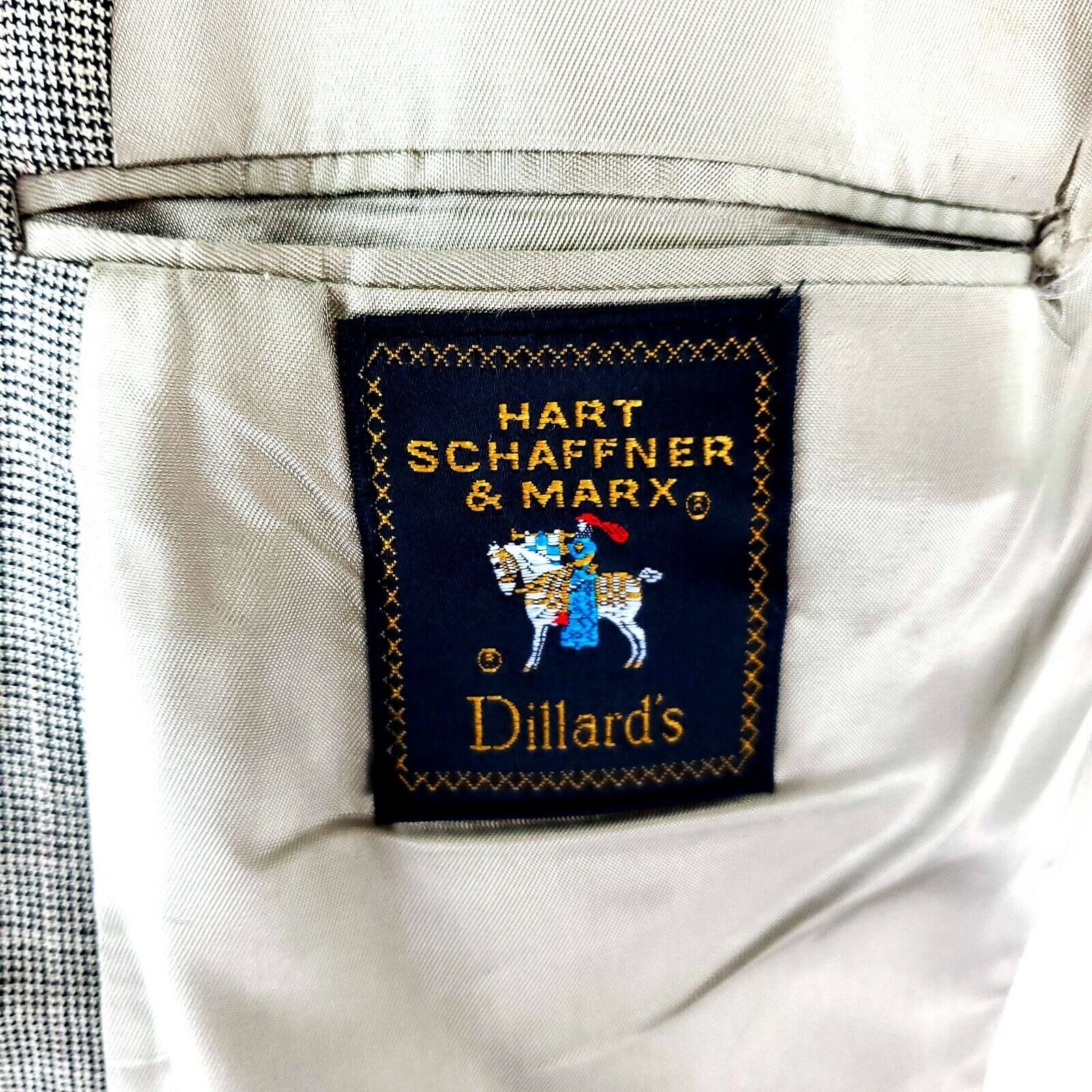 Hart Schaffner Marx Hart Schaffer Marx Wool 2 Button Sport Coat 42R Black Tan St Size 42R - 7 Thumbnail