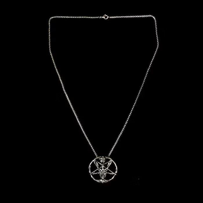 Jewelry Baphomet Pentagram Chain Punk Necklace Size ONE SIZE - 2 Thumbnail