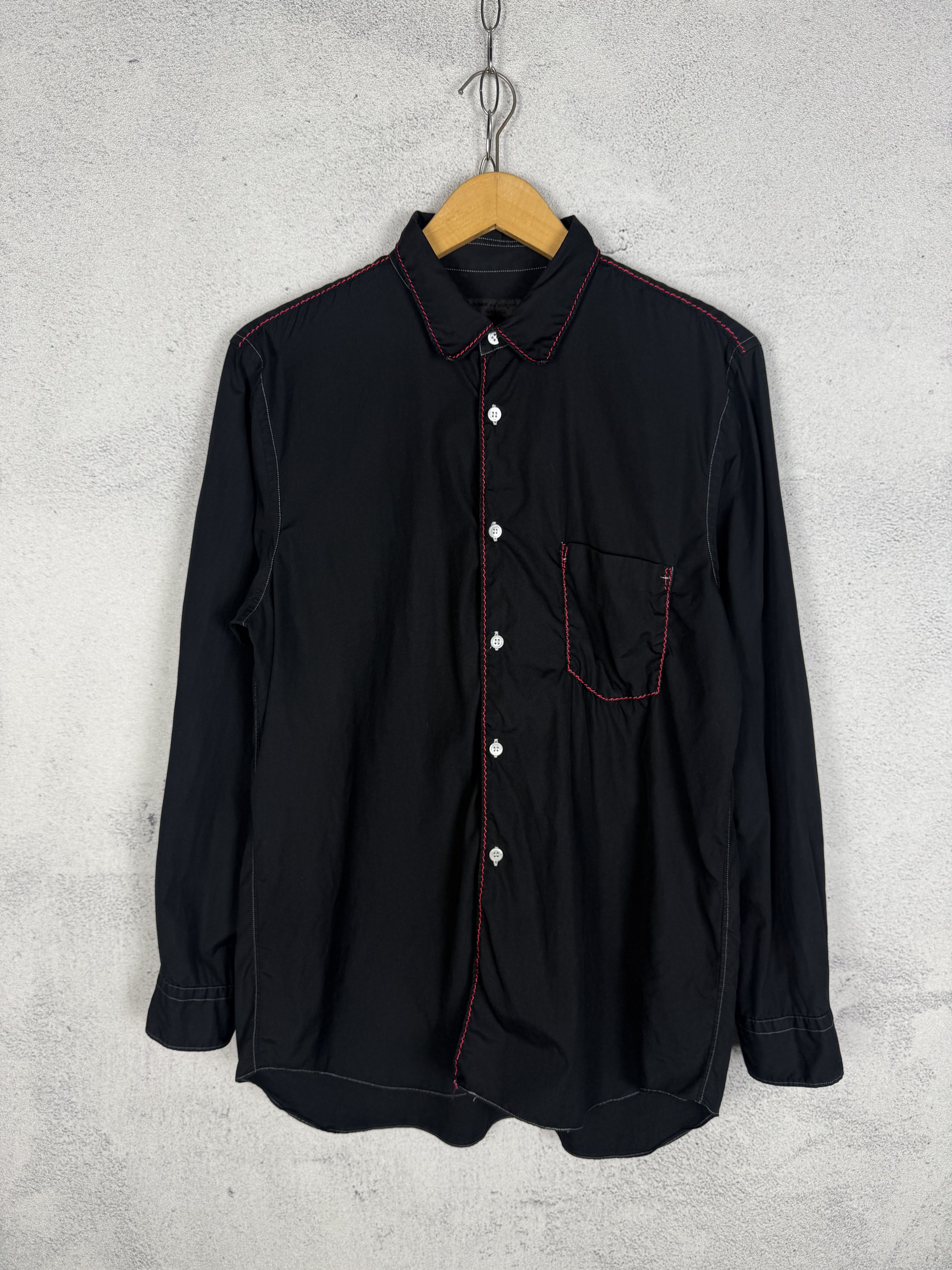 Comme des Garcons 90s Comme Des Garcons Homme Plus Stitched Button Up Shirt Size US M / EU 48-50 / 2 - 2 Thumbnail