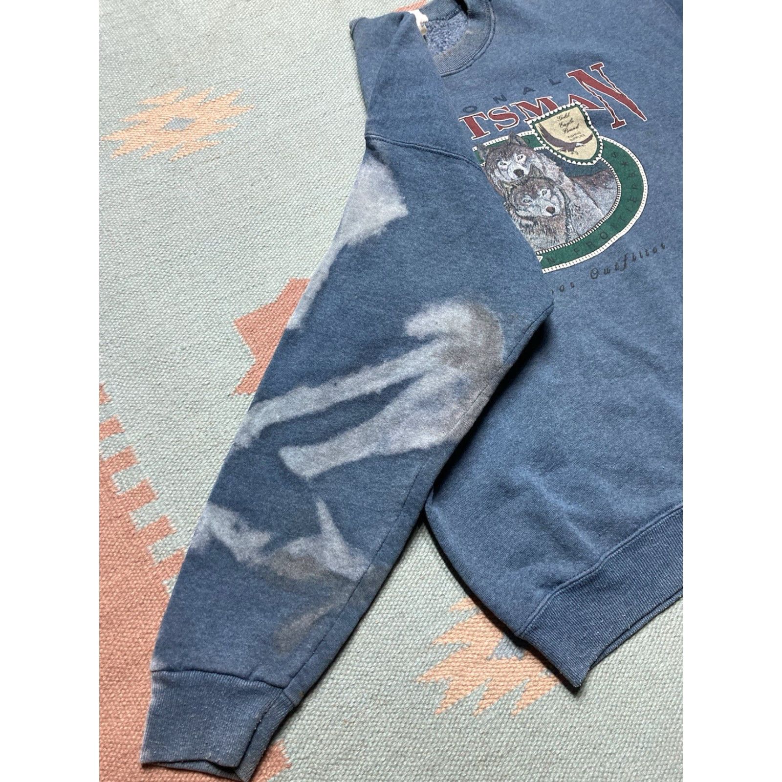 Vintage VINTAGE 90s Wolf National Sportsman Crewneck Sweatshirt Blue XL Men Pullover Grunge Theme 90s Size US XL / EU 56 / 4 - 6 Thumbnail
