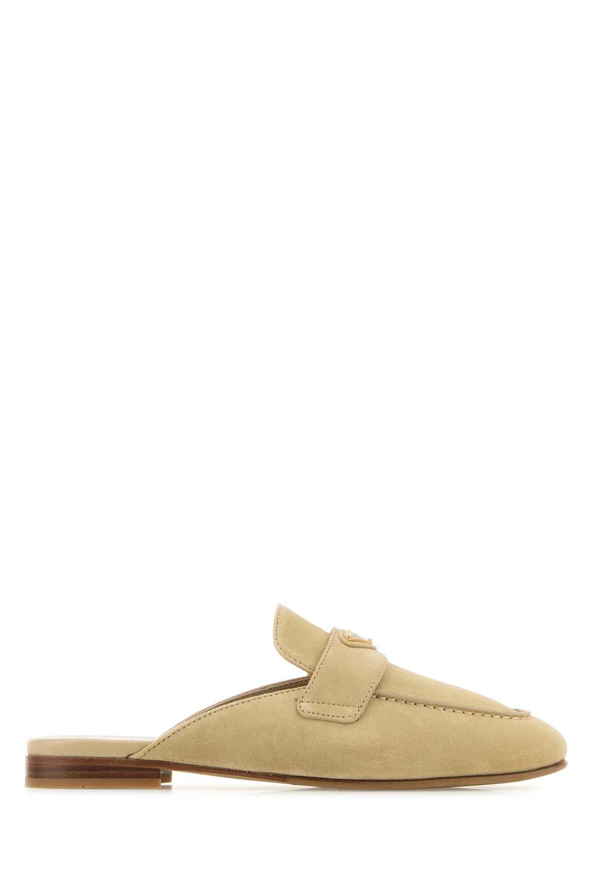 Prada Sand Suede Slippers Size US 7 / IT 37 - 1 Thumbnail