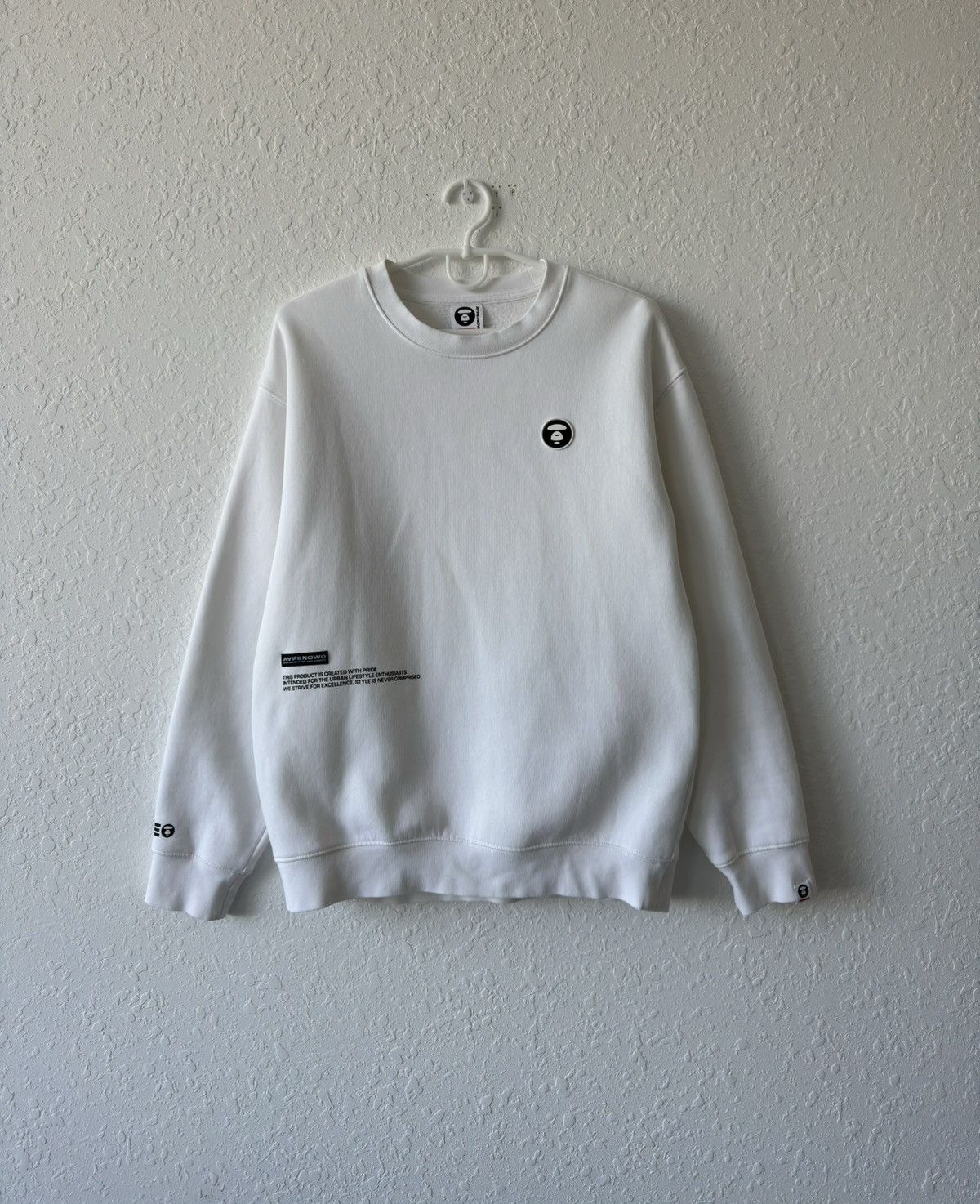 Aape By A Bathing Bape Ape Moonface Patch Sweatshirt Logo