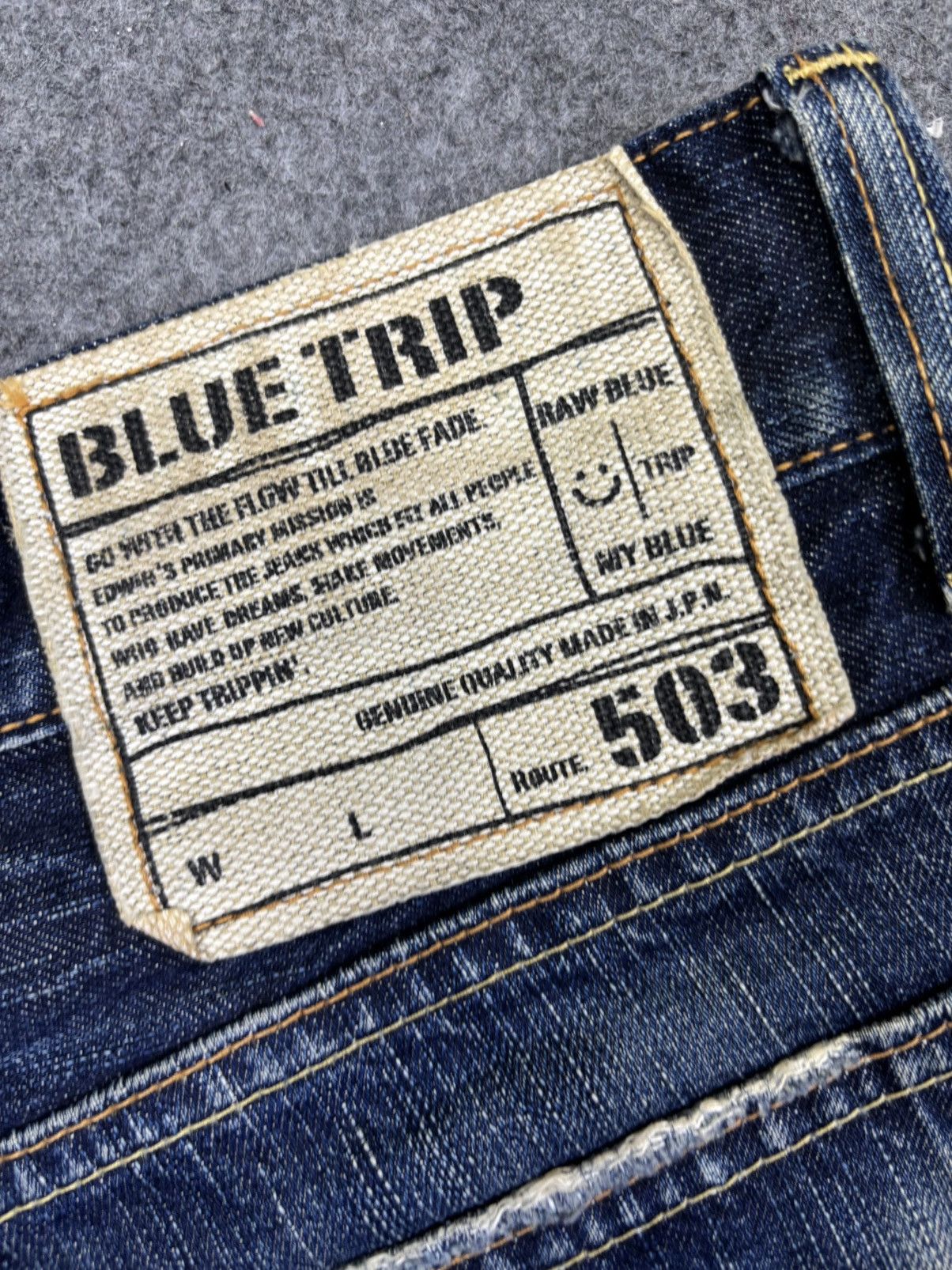 Edwin 💥Rare Fades💥Archival Edwin 503 Rare Straight Cut Denim K30 Size US 33 - 11 Thumbnail