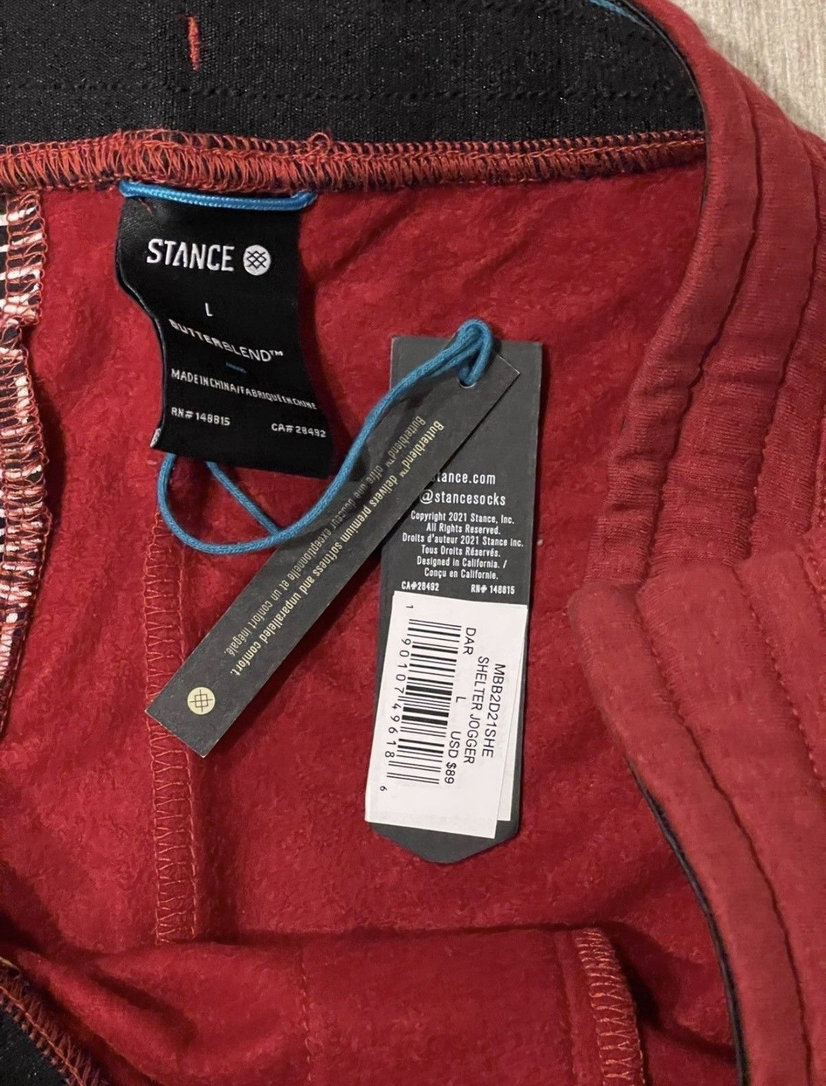 Stance Socks Stance Shelter Jogger with Butter Blend Dark Red Size Large Size US 36 / EU 52 - 4 Thumbnail