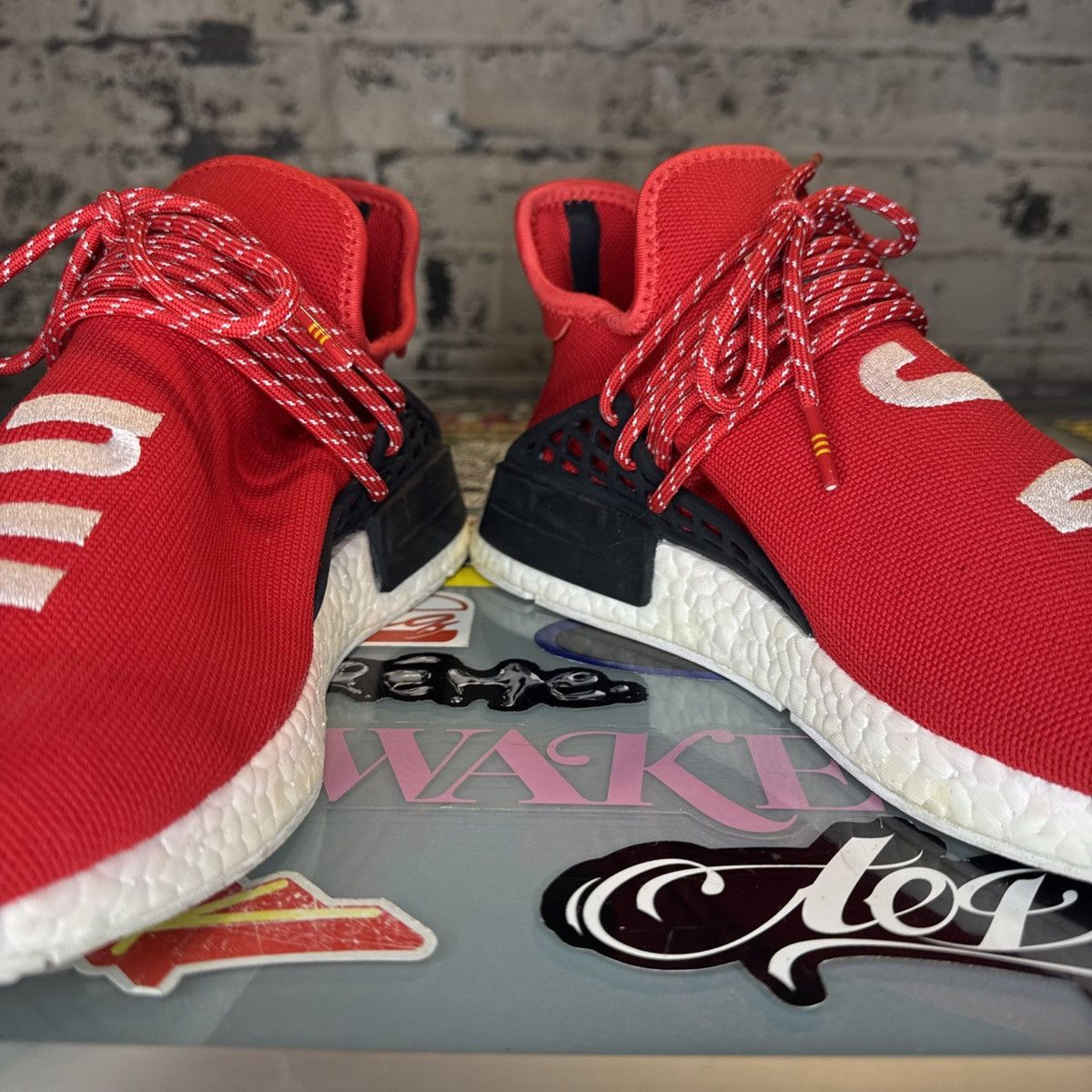 Adidas Adidas NMD HU Human Race Pharrell Scarlet Red Sz 9.5 No Box Size US 9.5 / EU 42-43 - 7 Thumbnail