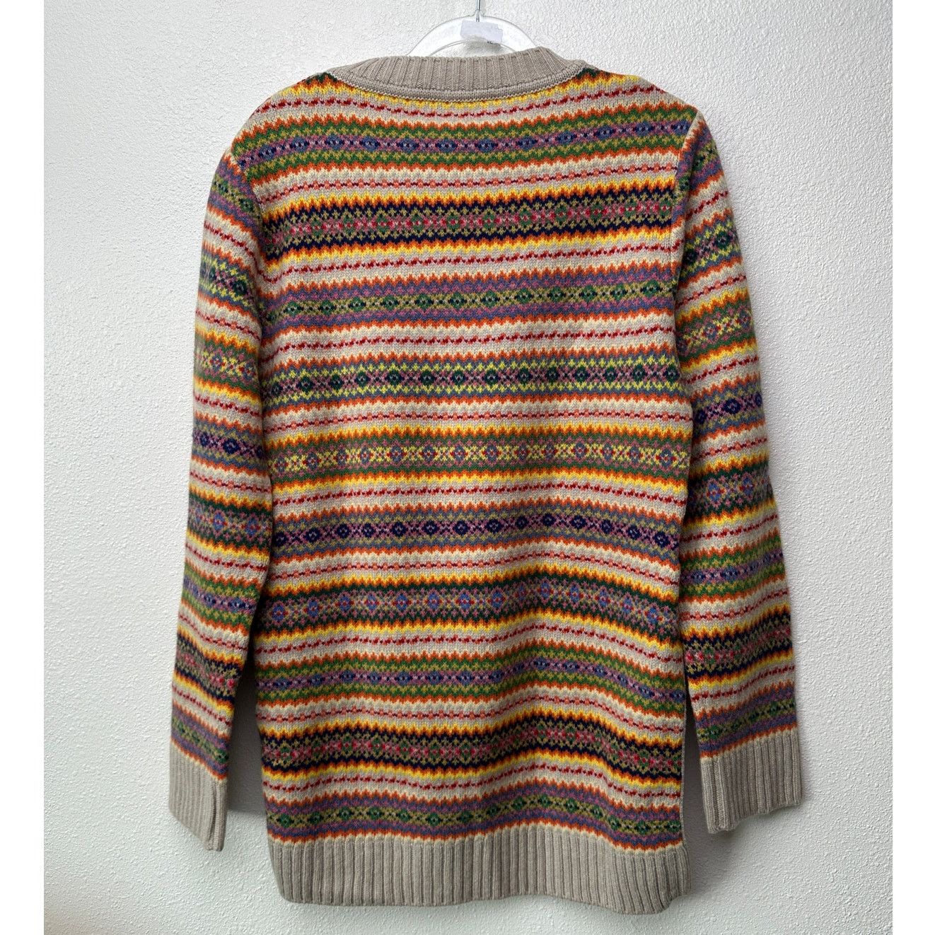 Stella McCartney Stella McCartney Multicolor Zigzag Wool 10 High Low Sweater Size L / US 10 / IT 46 - 9 Thumbnail
