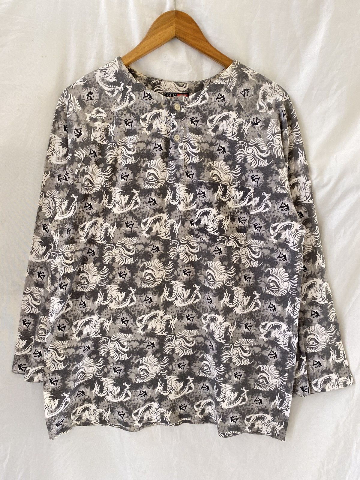 Karakuri Tamashii Japanese Sukajan Dragon Longsleeve Tshirt Size US L / EU 52-54 / 3 - 1 Thumbnail