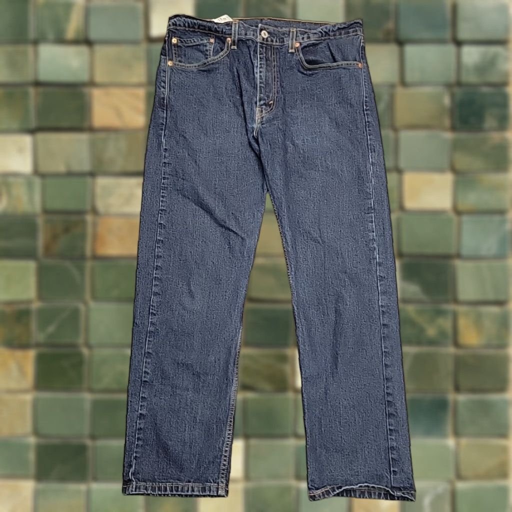 Levi's Levi's Jeans Men 36x30 Blue Denim 505 Regular Fit Straight Leg Dark Wash Comfortable Comfort Size US 36 / EU 52 - 1 Thumbnail