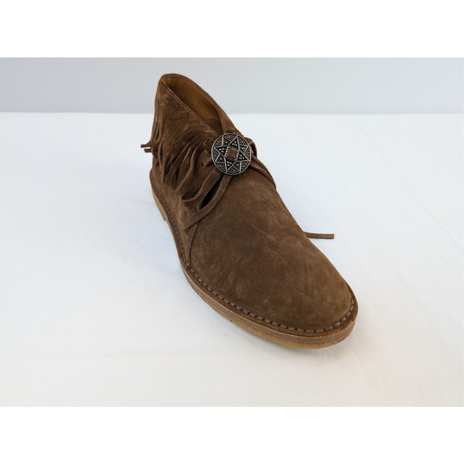 Saint Laurent Paris o1rshd1 Wyatt Suede Fringe Boots in Brown Size US 8 / EU 41 - 3 Thumbnail
