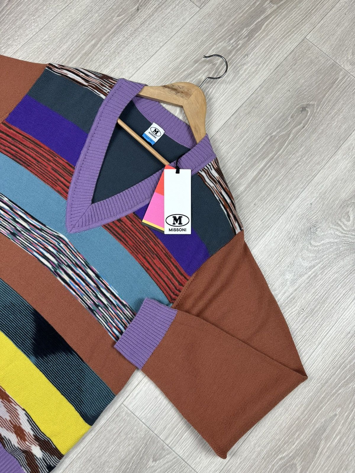 Missoni New Missoni Wool Pullover Sweater Striped Multicolour Size S / US 4 / IT 40 - 2 Thumbnail