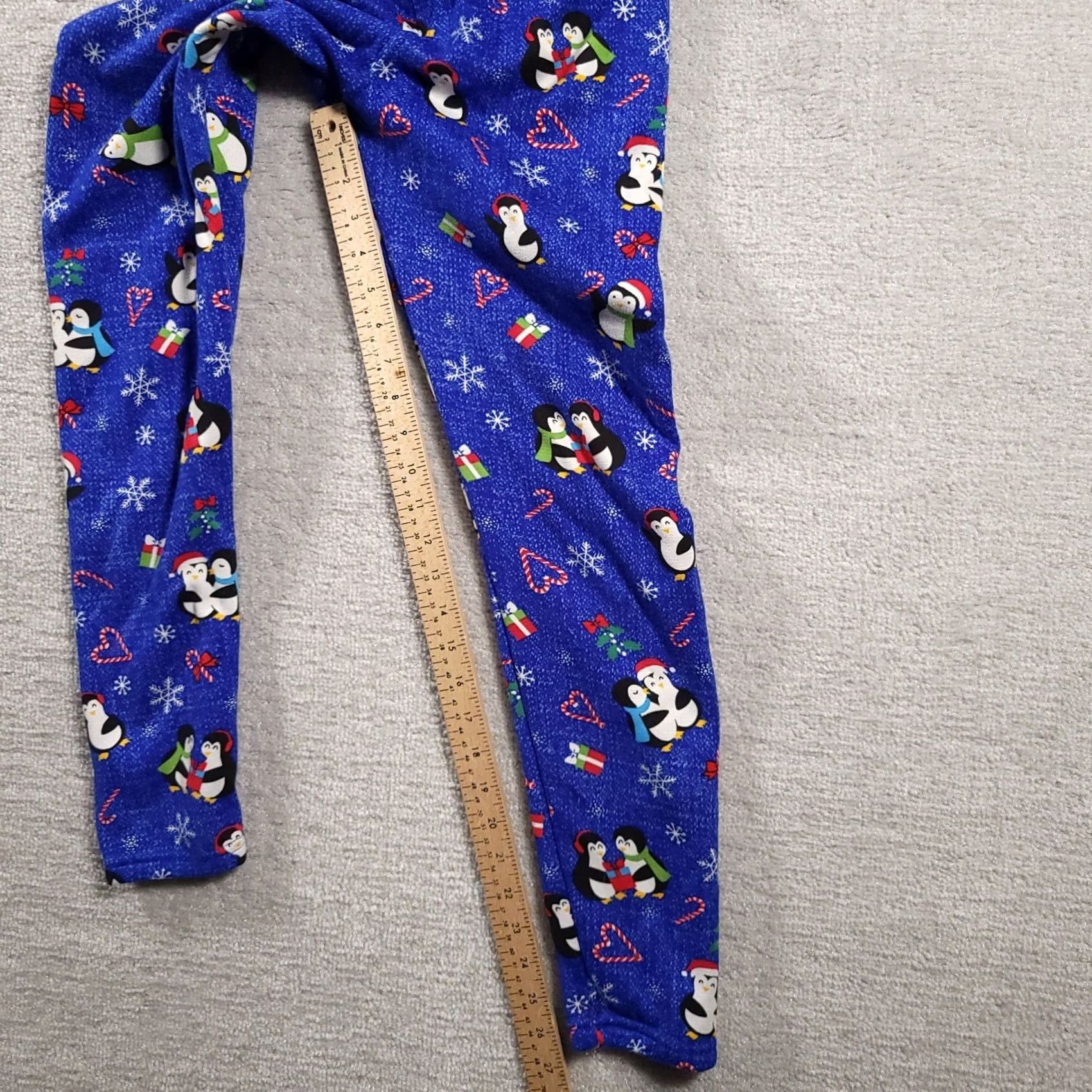 Vintage No Boundaries Leggings Leggings Juniors M Blue Winter Holiday Penguins Size 32" / US 10 / IT 46 - 7 Thumbnail