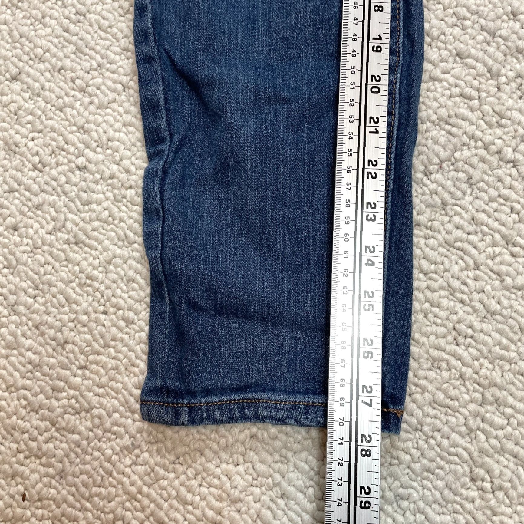 Vintage JCP Jeans Womens Jeans Skinny Dark Wash Blue 33/16 Mid Rise Stretch Denim 5-Pocket Regular Zip Button 28.5 Inseam Size 24" / US 00 / IT 34 - 3 Thumbnail