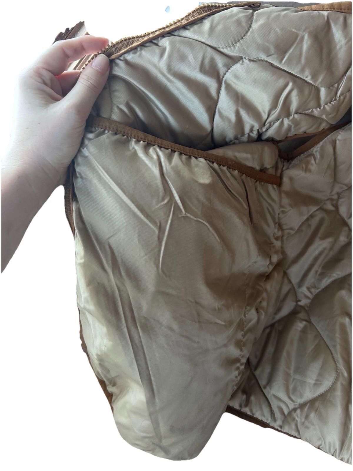 foret forét Quilted Suede-Trim Vest – Caramel Brown, Size M Size US M / EU 48-50 / 2 - 8 Thumbnail