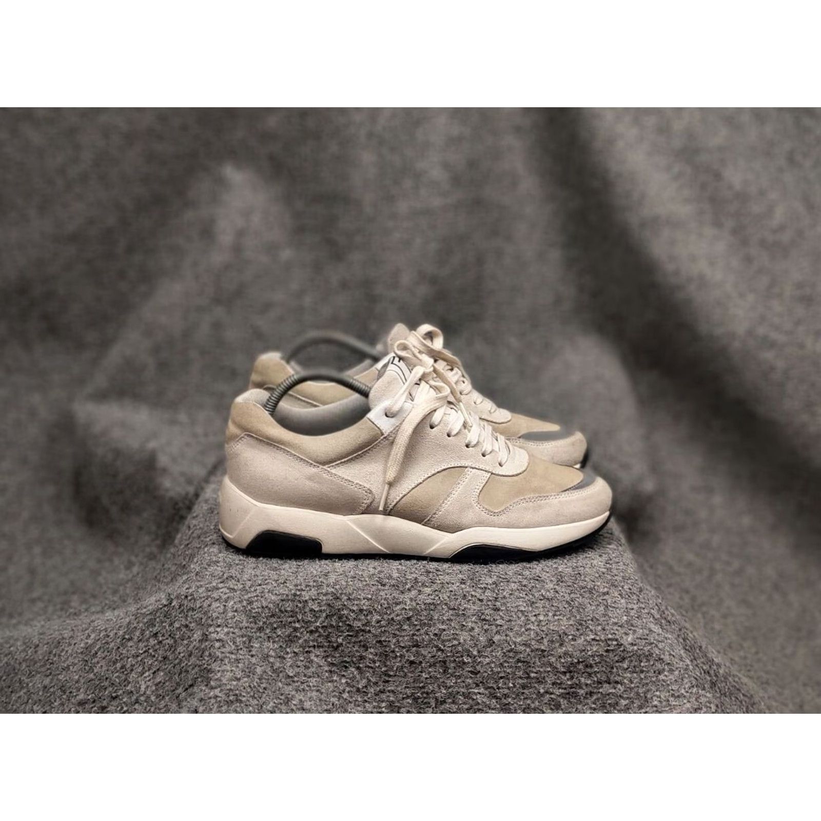 Ermenegildo Zegna Z Zegna Design Suede Leather Beige low top Lace Up Sneakers Men US 9.5 Leather Lining Casual Designer Style Thanksgiving? Size US M / EU 48-50 / 2 - 3 Thumbnail