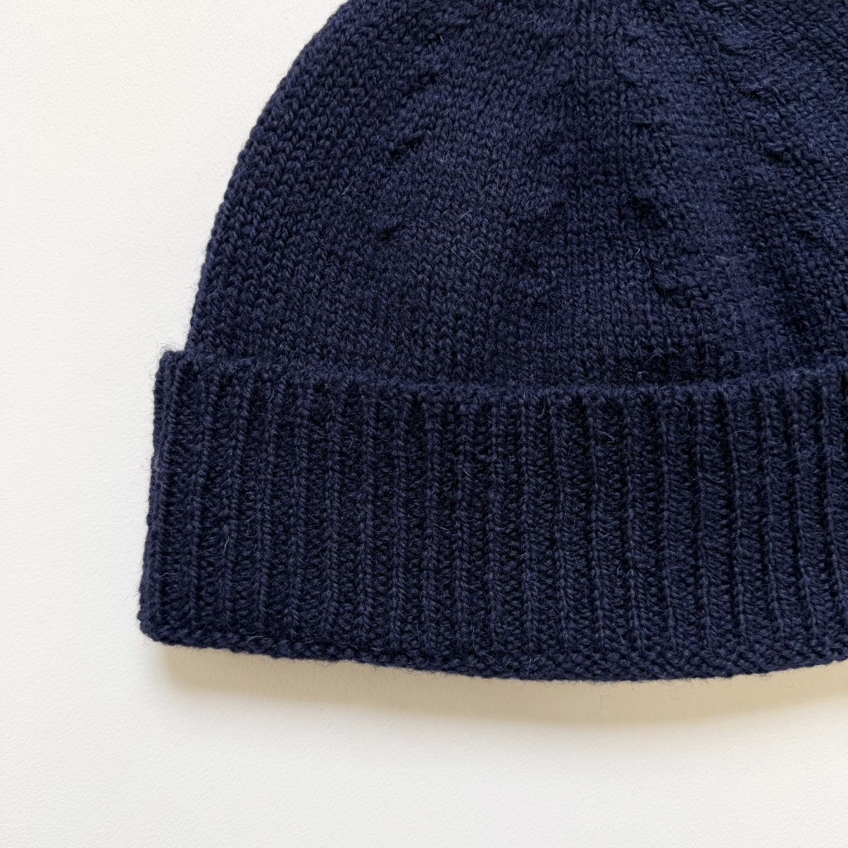 Dries Van Noten Brushed Dark Blue Wool Beanie Hat Size ONE SIZE - 5 Thumbnail