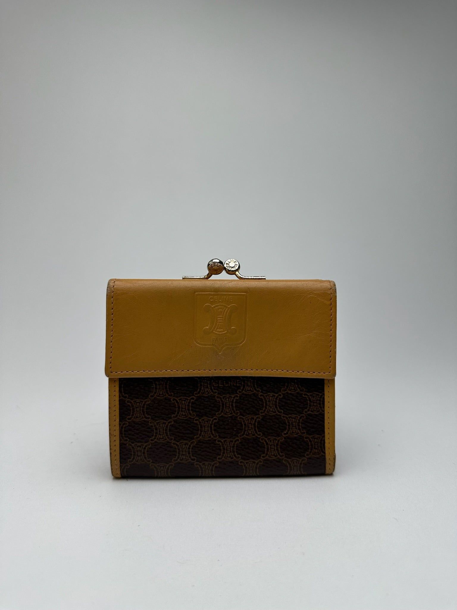 Vintage Paris Monogram Leather Wallet Brown