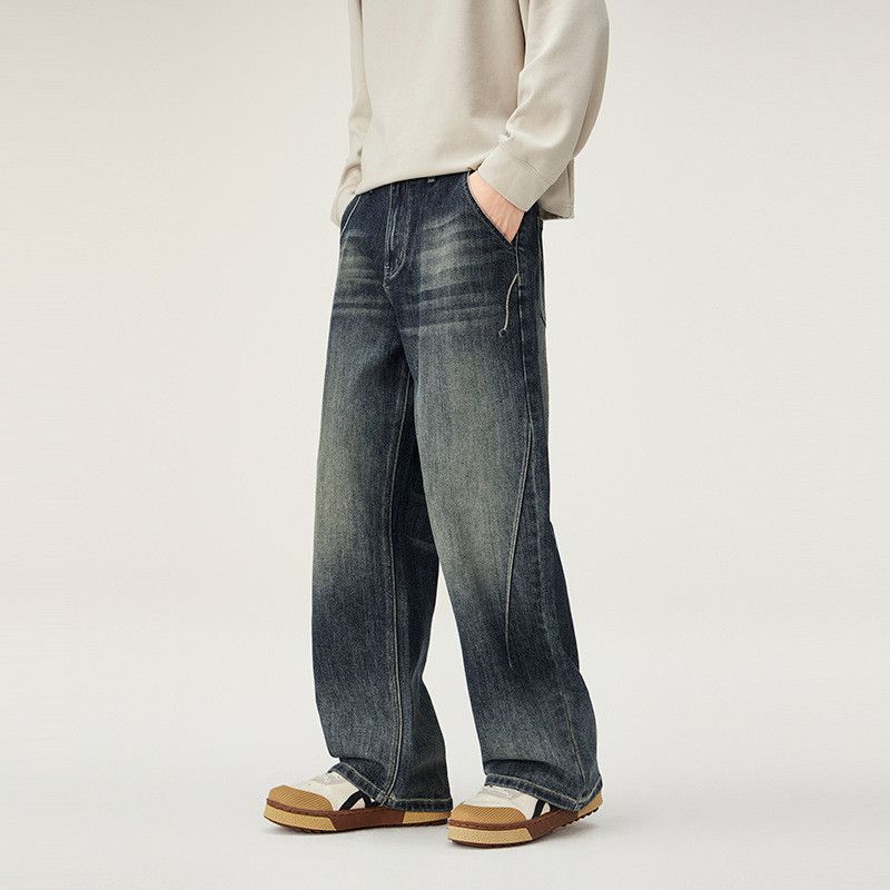 Vintage American straight-leg trendy loose casual distressed jeans Size US 32 / EU 48 - 3 Thumbnail