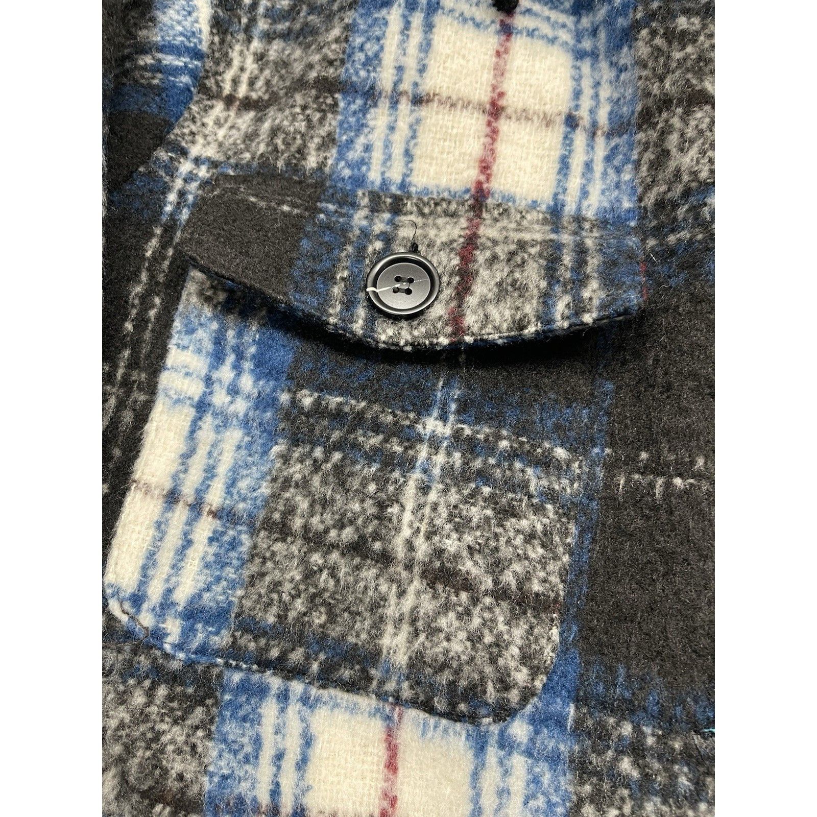 AQUA AQUA Bloomingdale's Men's M Plaid Flannel Wool Blend Hooded Size US M / EU 48-50 / 2 - 5 Thumbnail