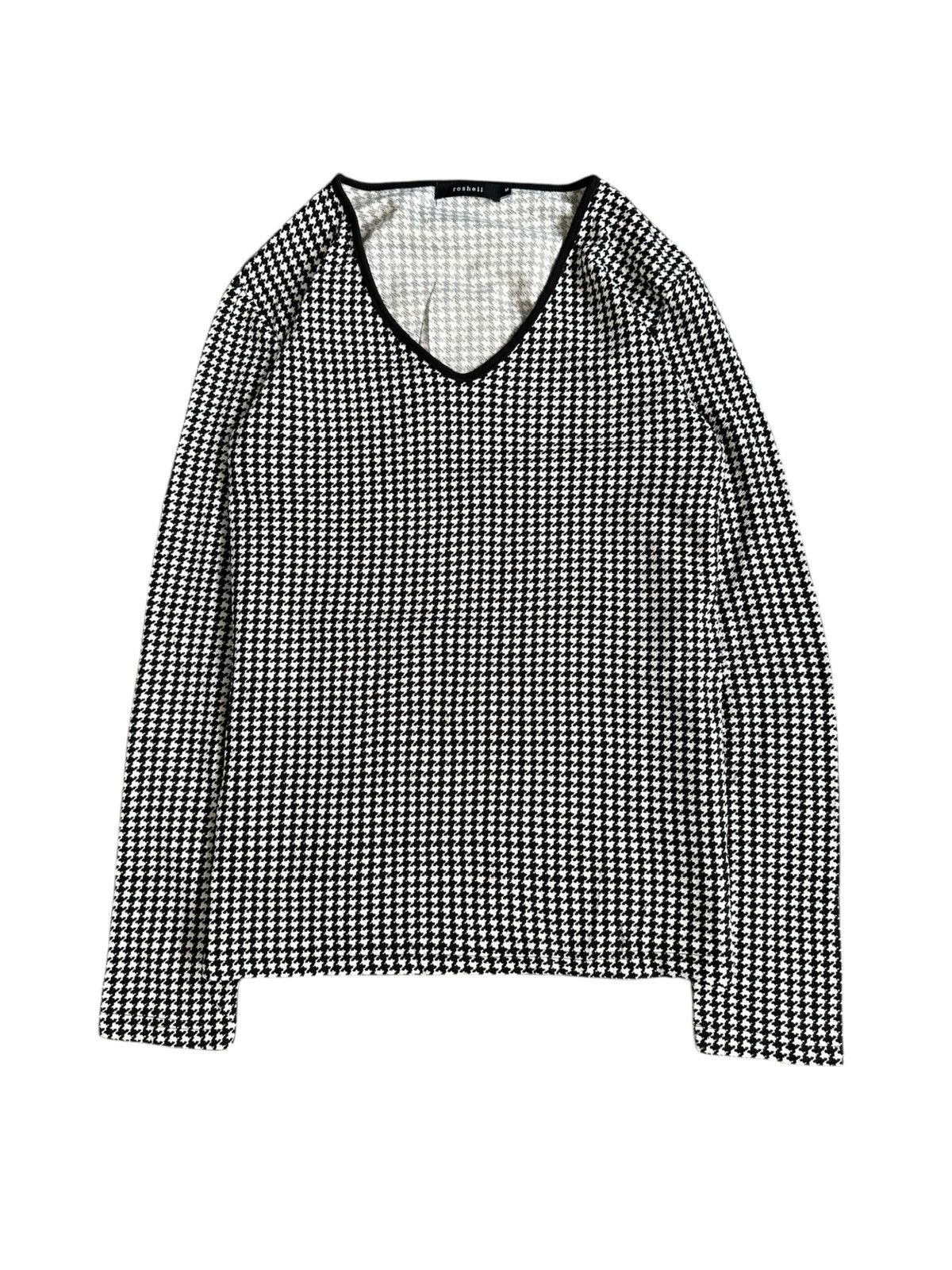 If Six Was Nine 00's Roshell houndstooth stripe warmer long sleeve Size US M / EU 48-50 / 2 - 1 Thumbnail
