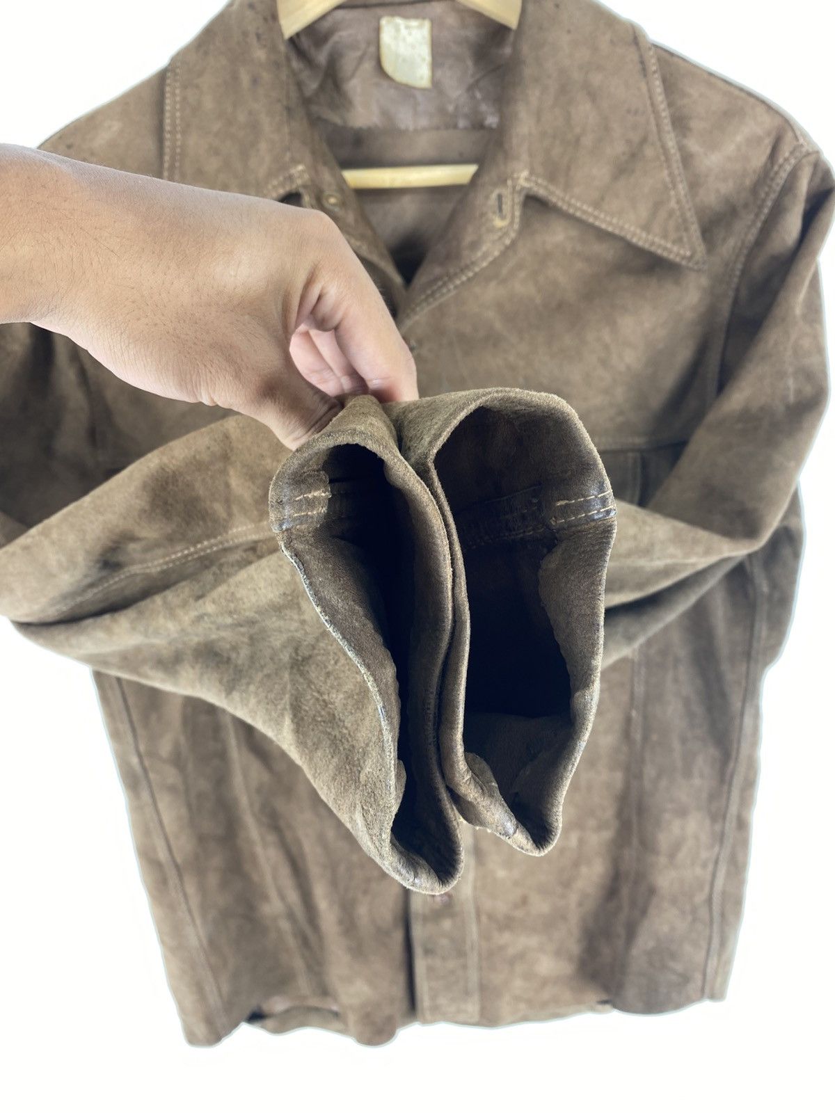 Japanese Brand Vintage 70’s Suede Leather Brown Jacket Button Up Size US XS / EU 42 / 0 - 10 Thumbnail