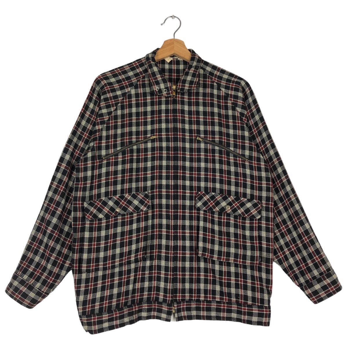 🔥Vintage Tartan Design Bomber Jacket Johni Dan Issey Miyake