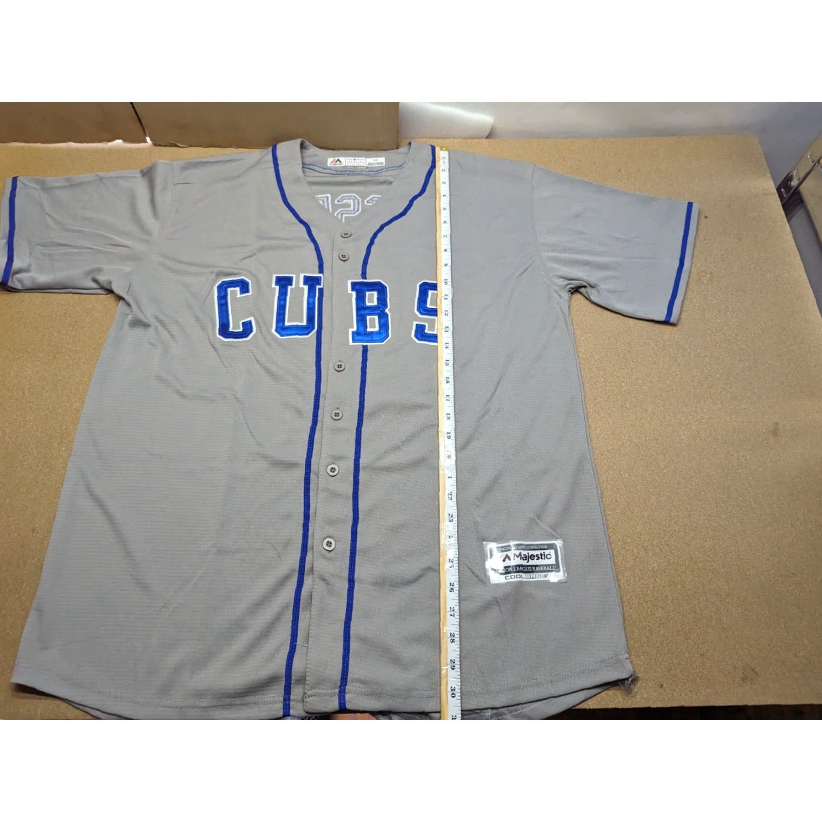 MLB Addington Russell Mens MLB Majestic Cool Base L Gray Jersey #27 Large Chicago Cubs Size US L / EU 52-54 / 3 - 3 Thumbnail