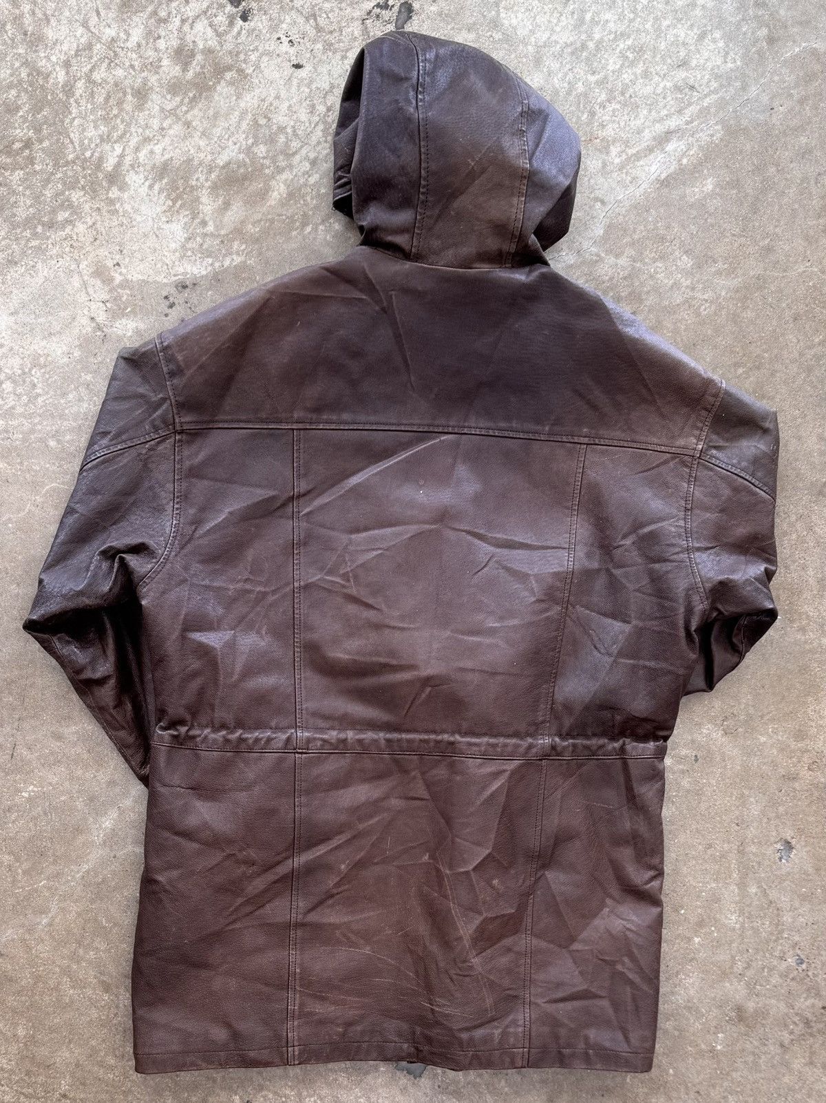 Vintage Vintage Leather Limited Leather Zip Up Hooded Jacket Large Size US L / EU 52-54 / 3 - 4 Thumbnail