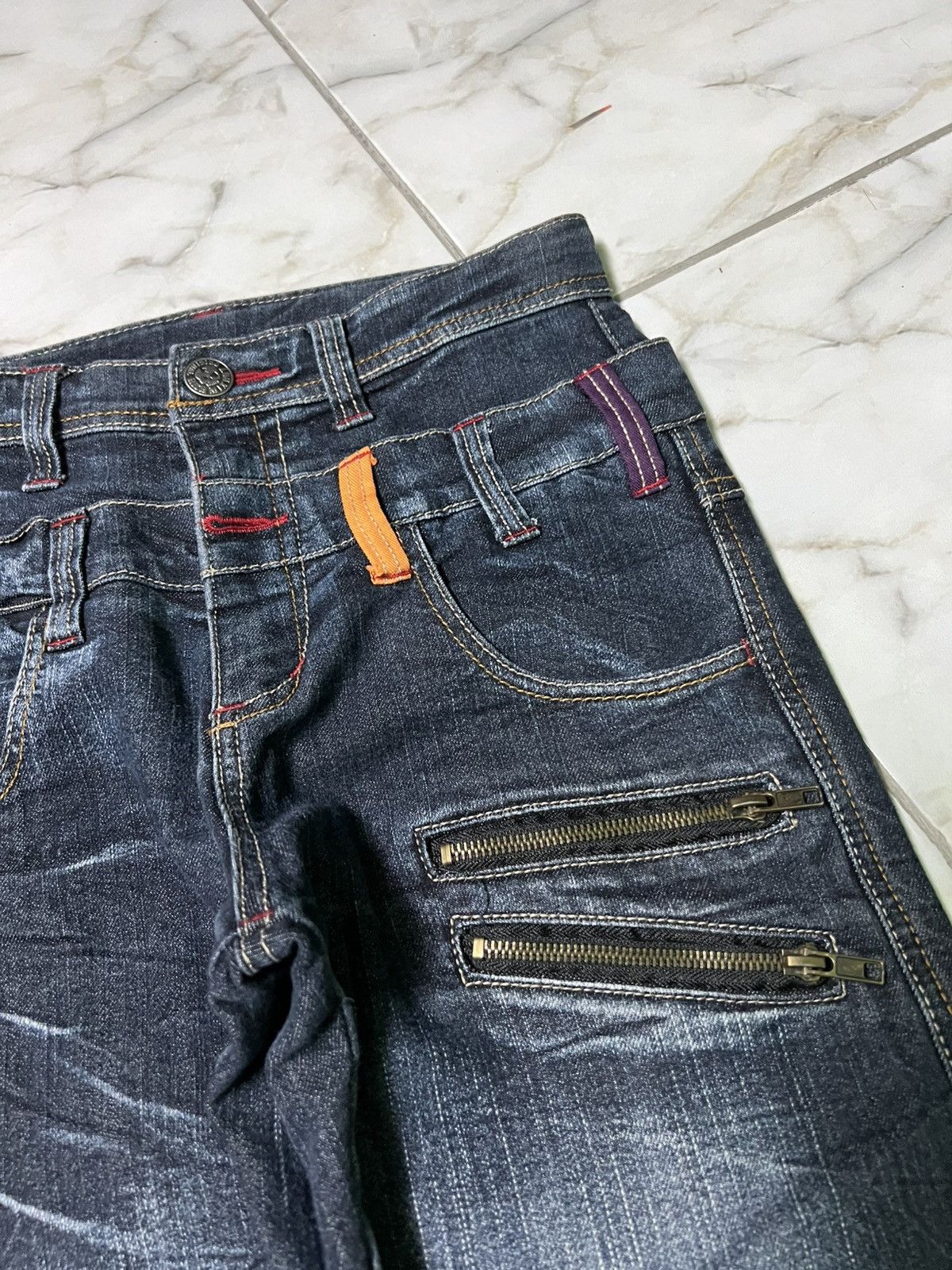 If Six Was Nine × Japanese Brand × Vintage 💥Double Waist💥 90’s Double Focus Japanese Denim Washed Jean Size US 28 / EU 44 - 6 Thumbnail