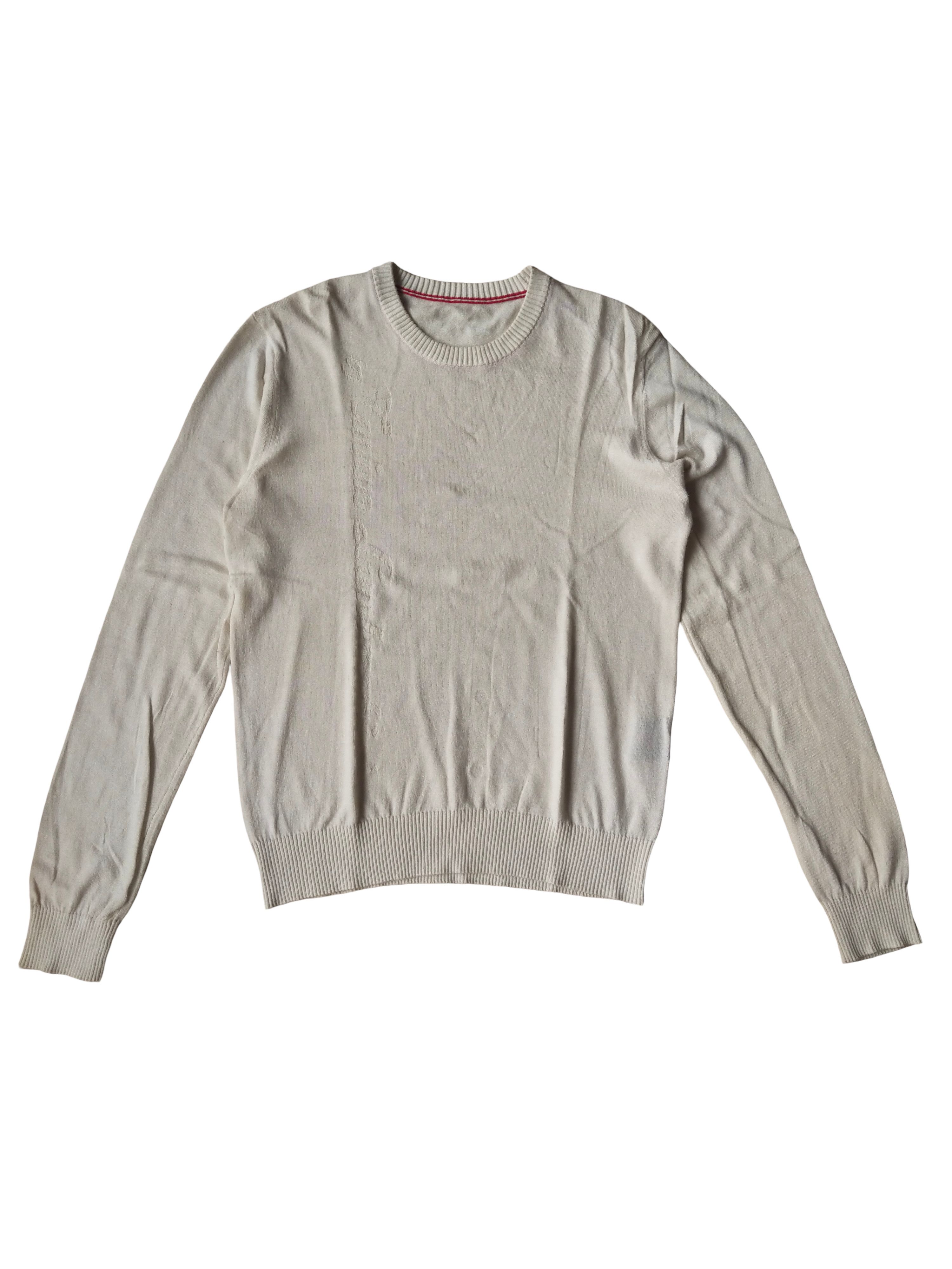 Lamborghini Tonino Lamborghini Ivory Knit Sweater Cashmere Blend Size L / US 10 / IT 46 - 1 Thumbnail