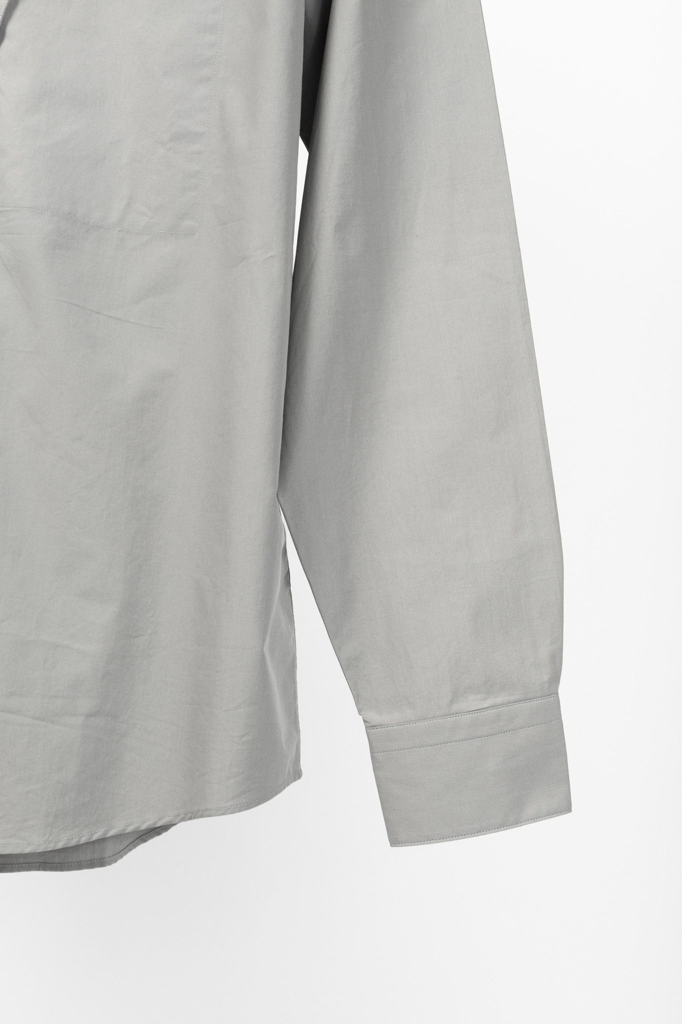 Hermes Hermes Light-Grey Cotton-Poplin Vertical-Pocket Shirt Size US M / EU 48-50 / 2 - 6 Thumbnail