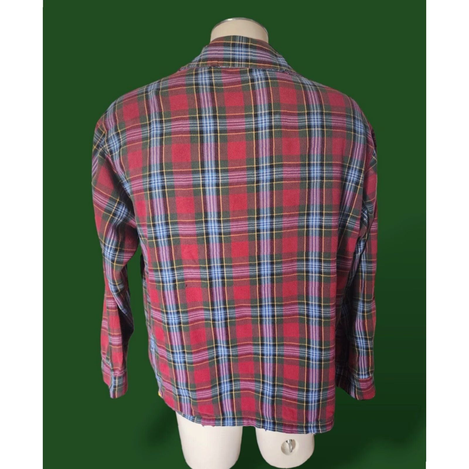 Vintage VINTAGE L.L.Bean Upcycled Flannel Shirt Halloween Skeleton Crown Heart Graphic Print Red Long Sleeve Mens Size US M / EU 48-50 / 2 - 4 Thumbnail