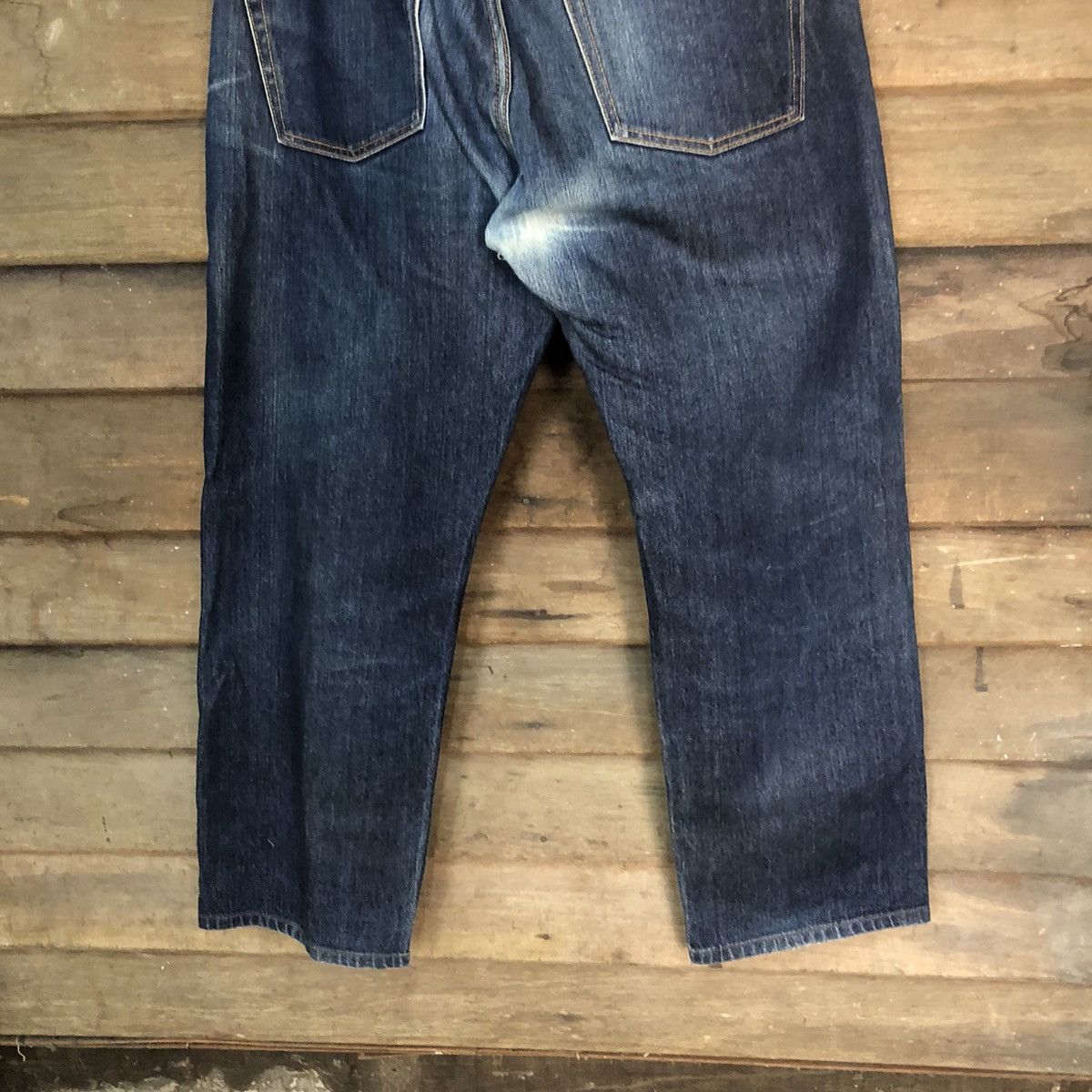 Japanese Brand Uniqlo Jeans Blue Distressed Denim Pants #7324 Size US 35 - 14 Thumbnail