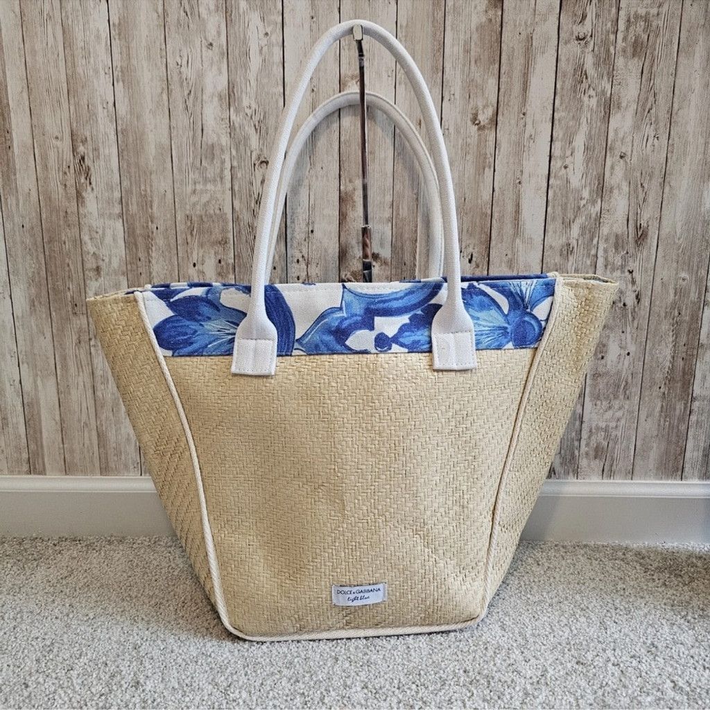 Dolce & Gabbana Dolce & Gabbana NWOT Tan and Blue Rattan Tote Bag Size ONE SIZE - 1 Thumbnail