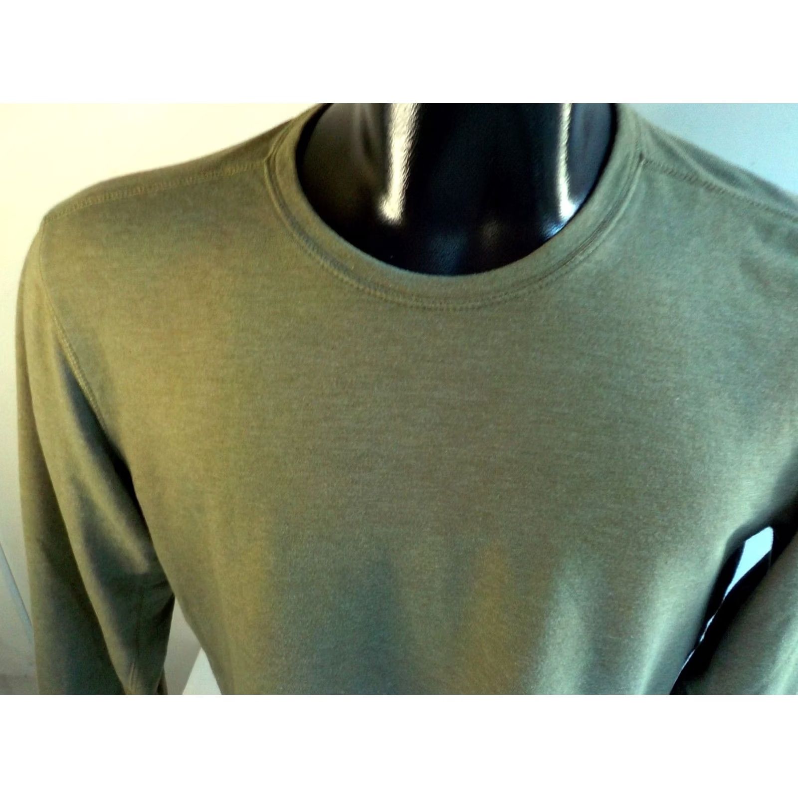 The North Face THE NORTH FACE Mens Long Sleeve T Shirt Olive Cotton Blend SZ M Size US M / EU 48-50 / 2 - 2 Thumbnail